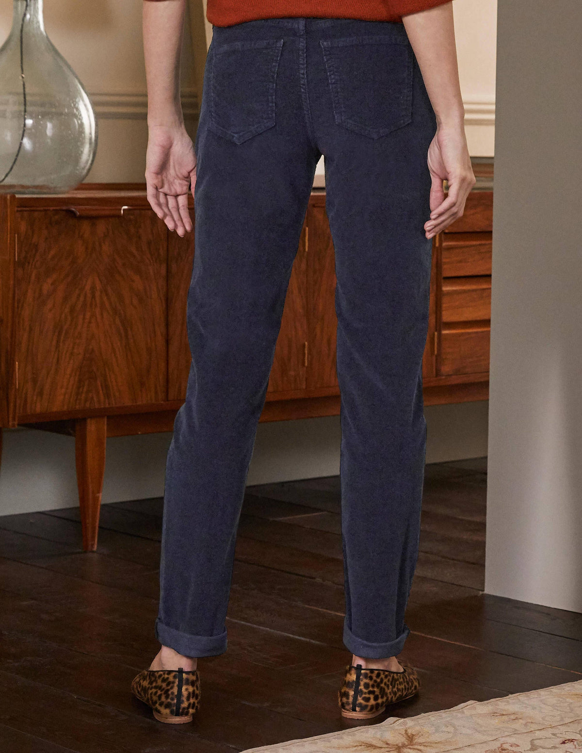 Cord Girlfriend Jeans-Navy-2