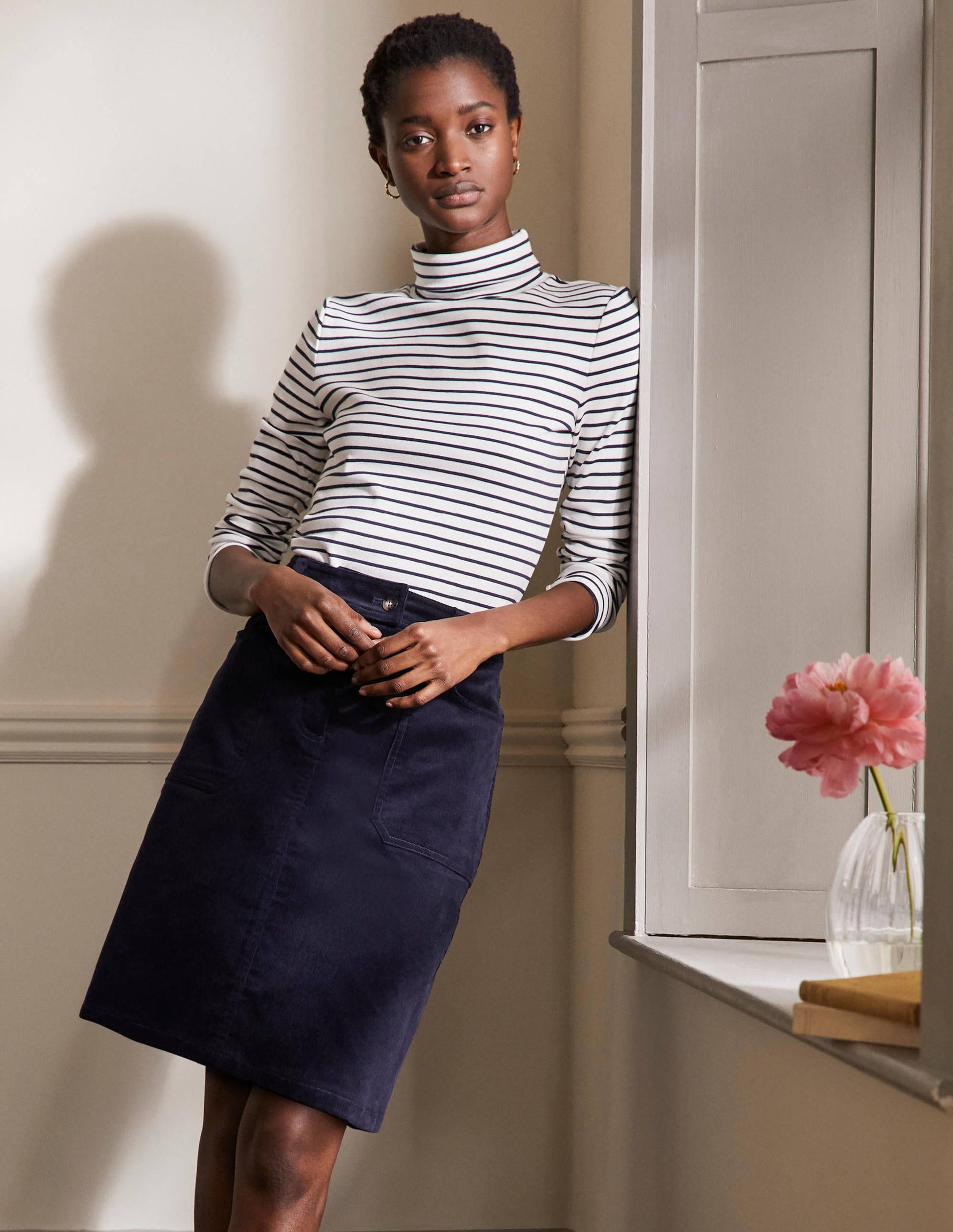 Cavendish Skirt-Navy-4