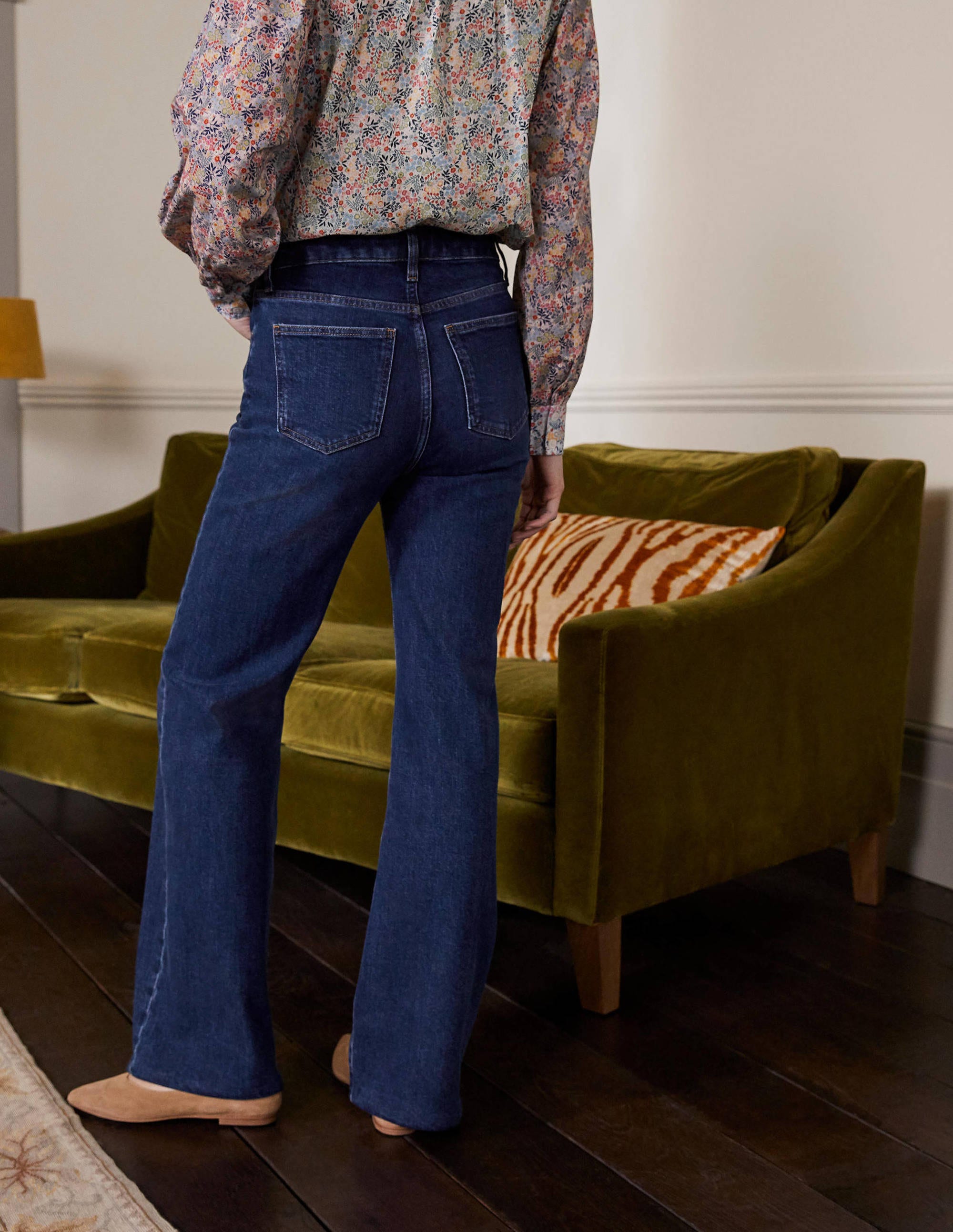 Button Fly Relaxed Flares-Dark Vintage - Image 2