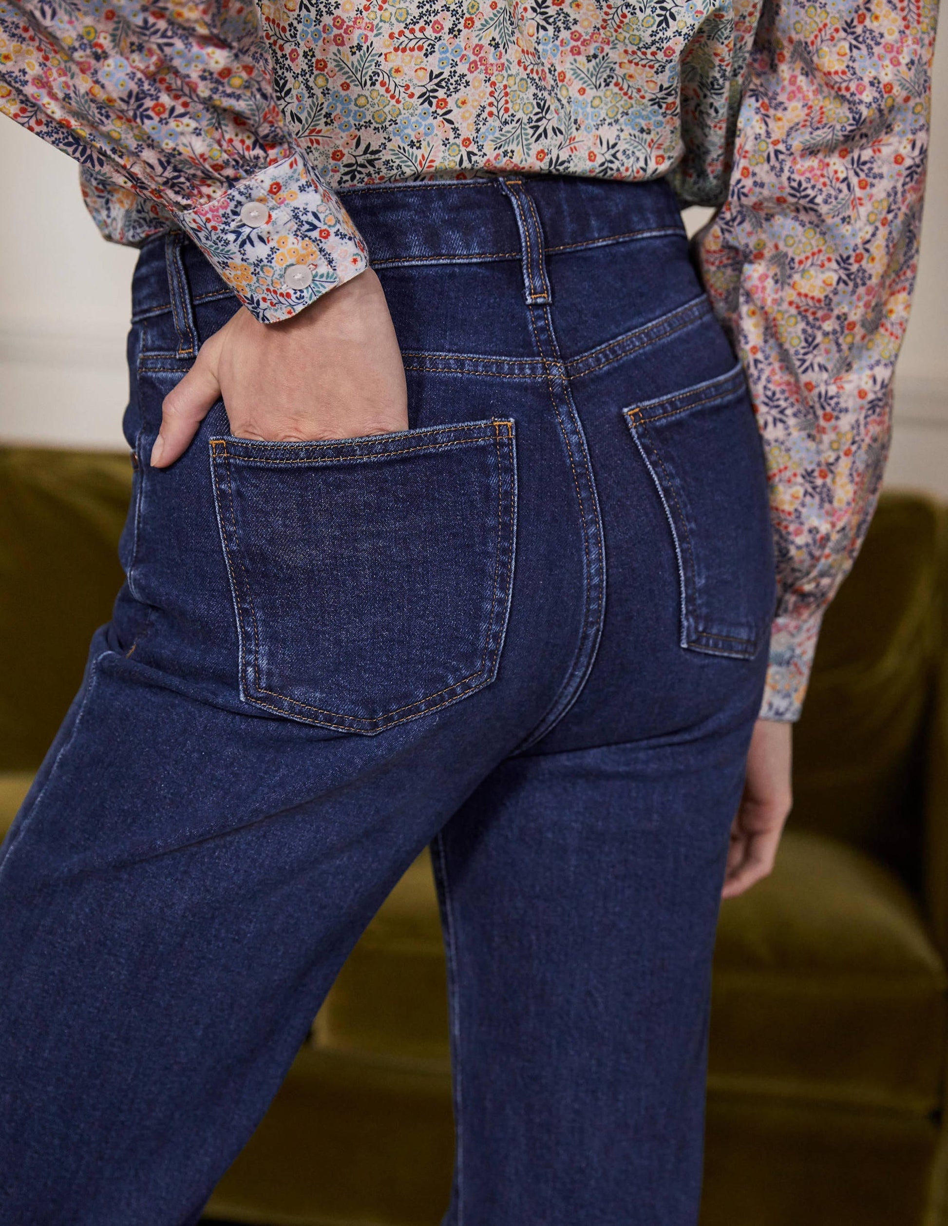 Button Fly Relaxed Flares-Dark Vintage-3
