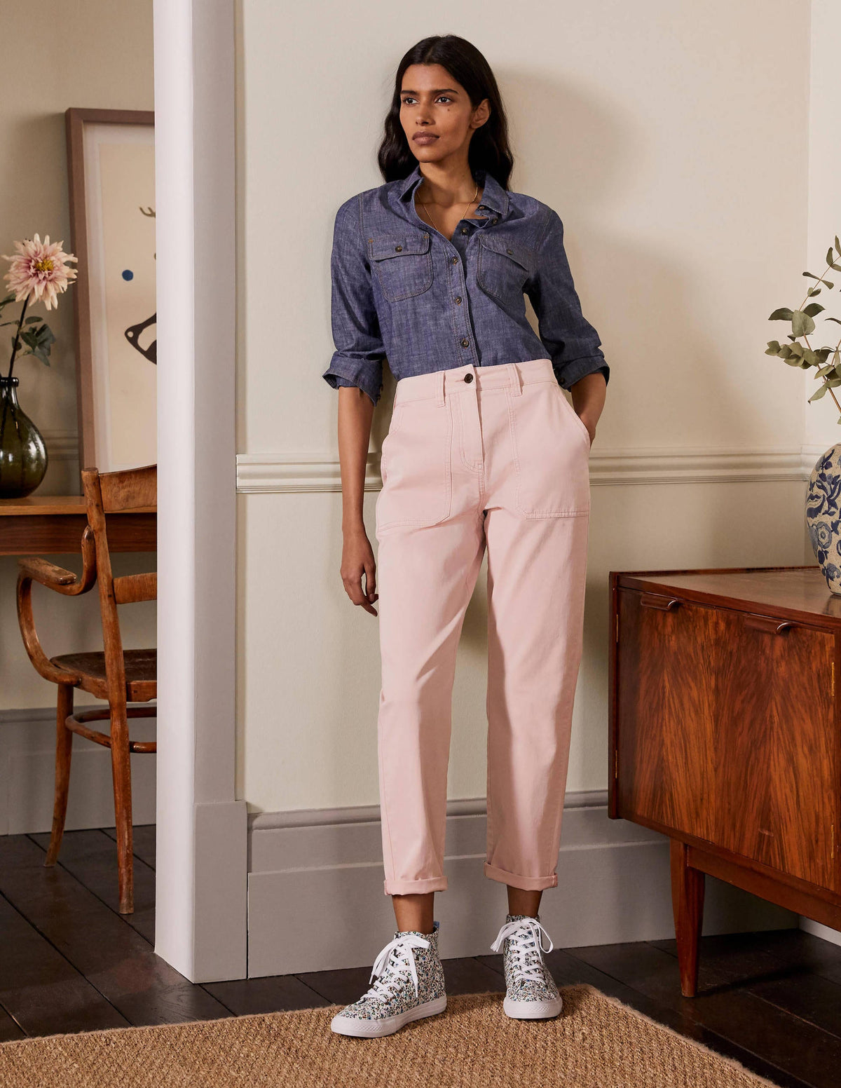 Relaxed Chino Trousers-Milkshake - Image 1