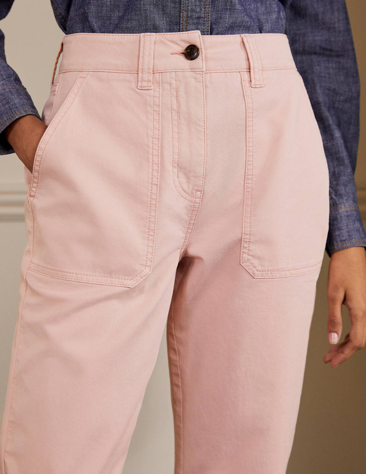 Relaxed Chino Trousers-Milkshake-4