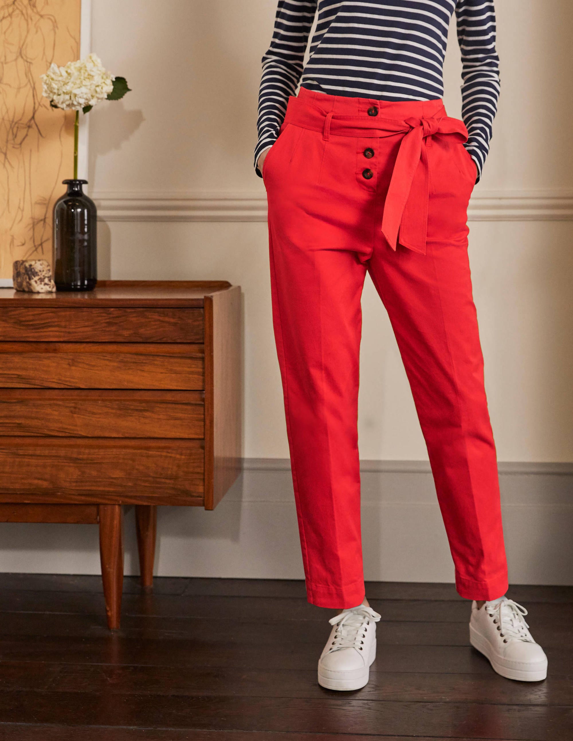 Berkeley Tapered Trousers-Cherry Red - Image 4
