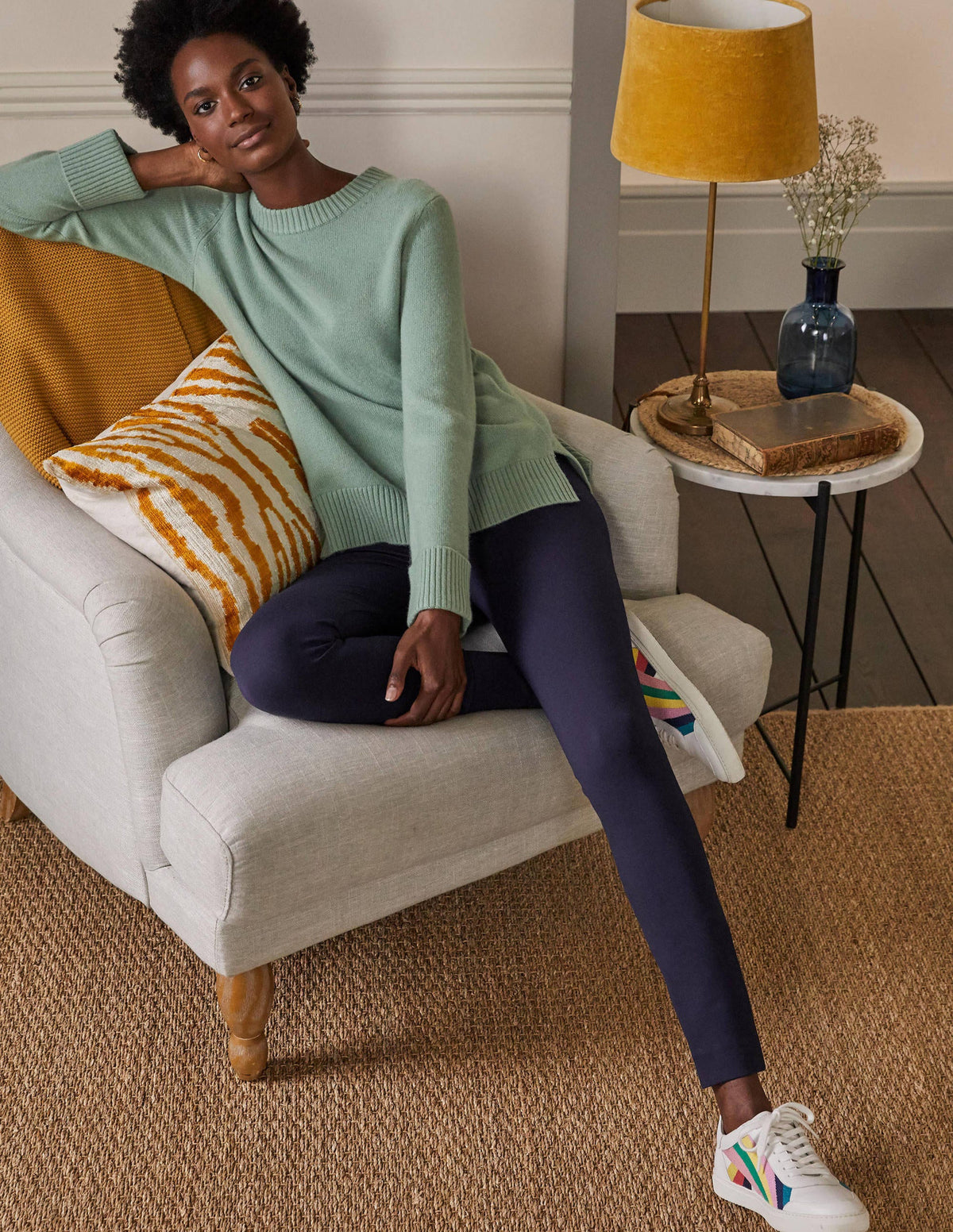 Stretch Jersey Leggings-Navy-5