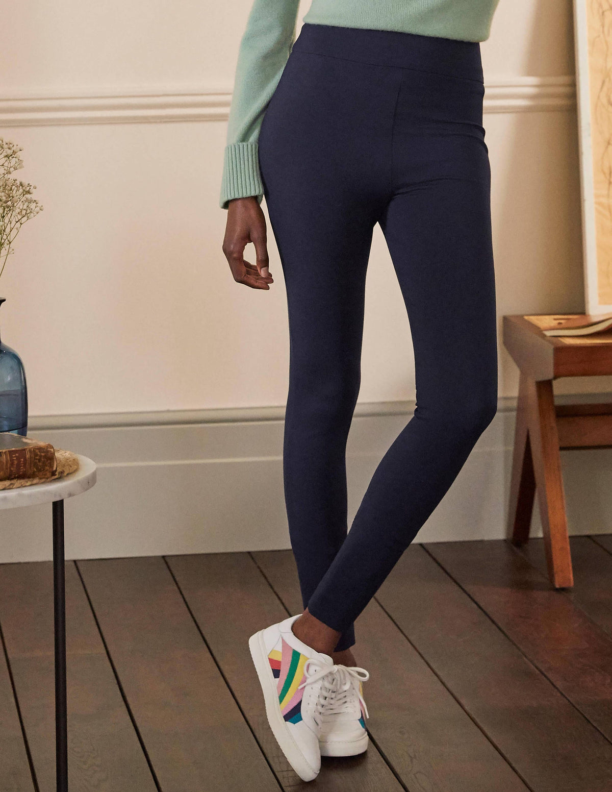 Stretch Jersey Leggings-Navy - Image 1