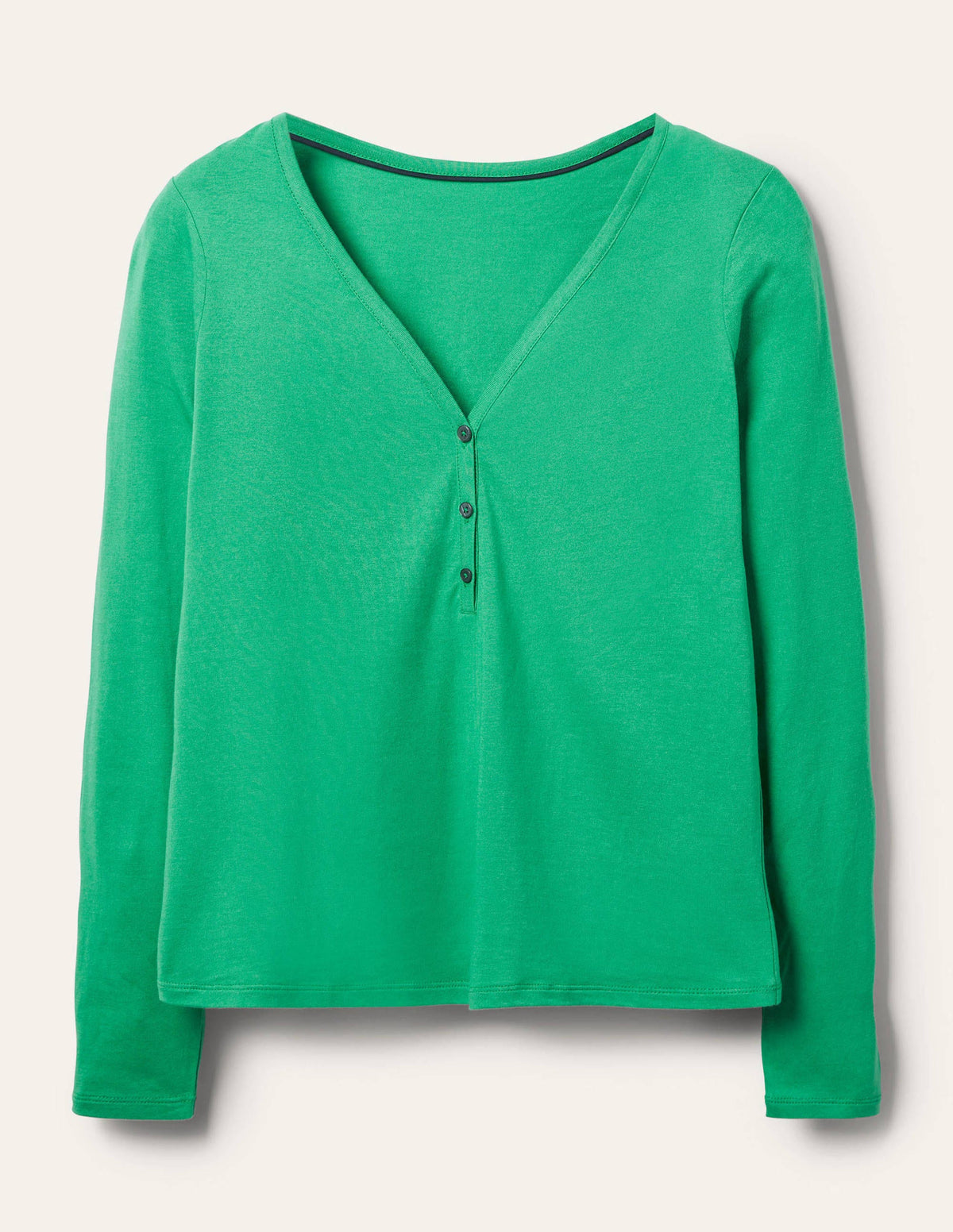 Emma Long Sleeve Pyjama Top-Leafy Green - Image 5