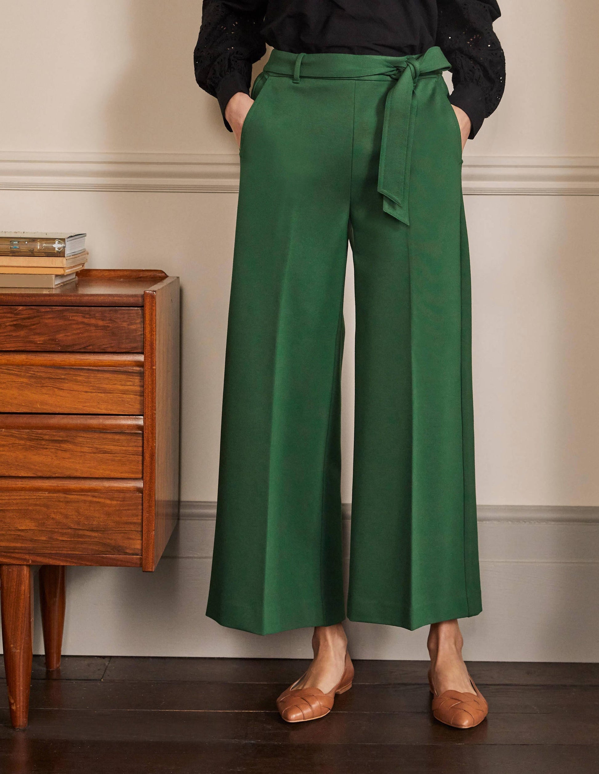 Jersey Pull-On Culottes-Palm Leaf-3