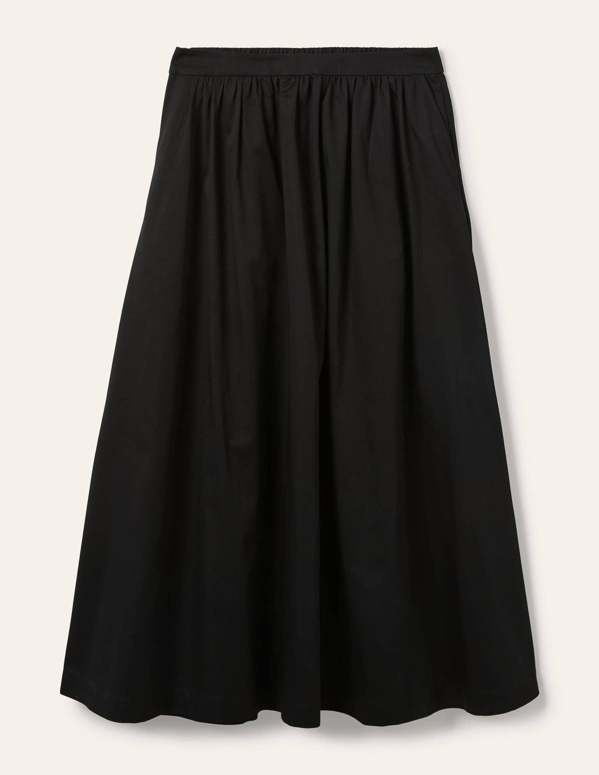 Cotton Sateen Skirt-Black - Image 5