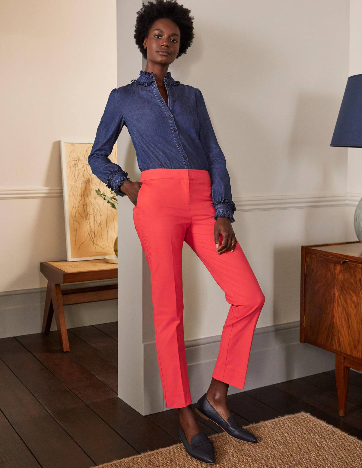 Richmond 7/8 Trouser-Bright Coral - Image 5