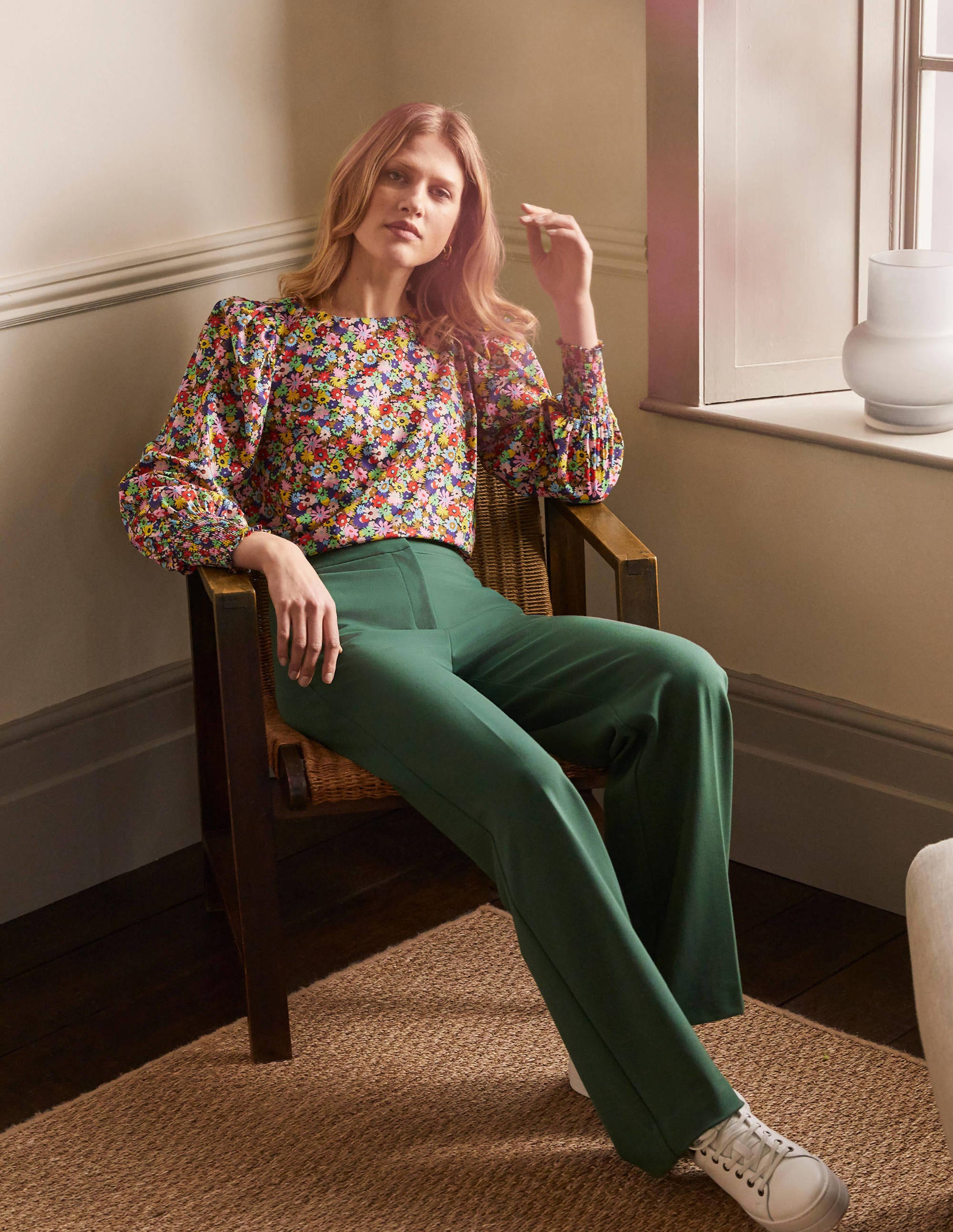 Westbourne Ponte Trousers-Palm Leaf - Image 4