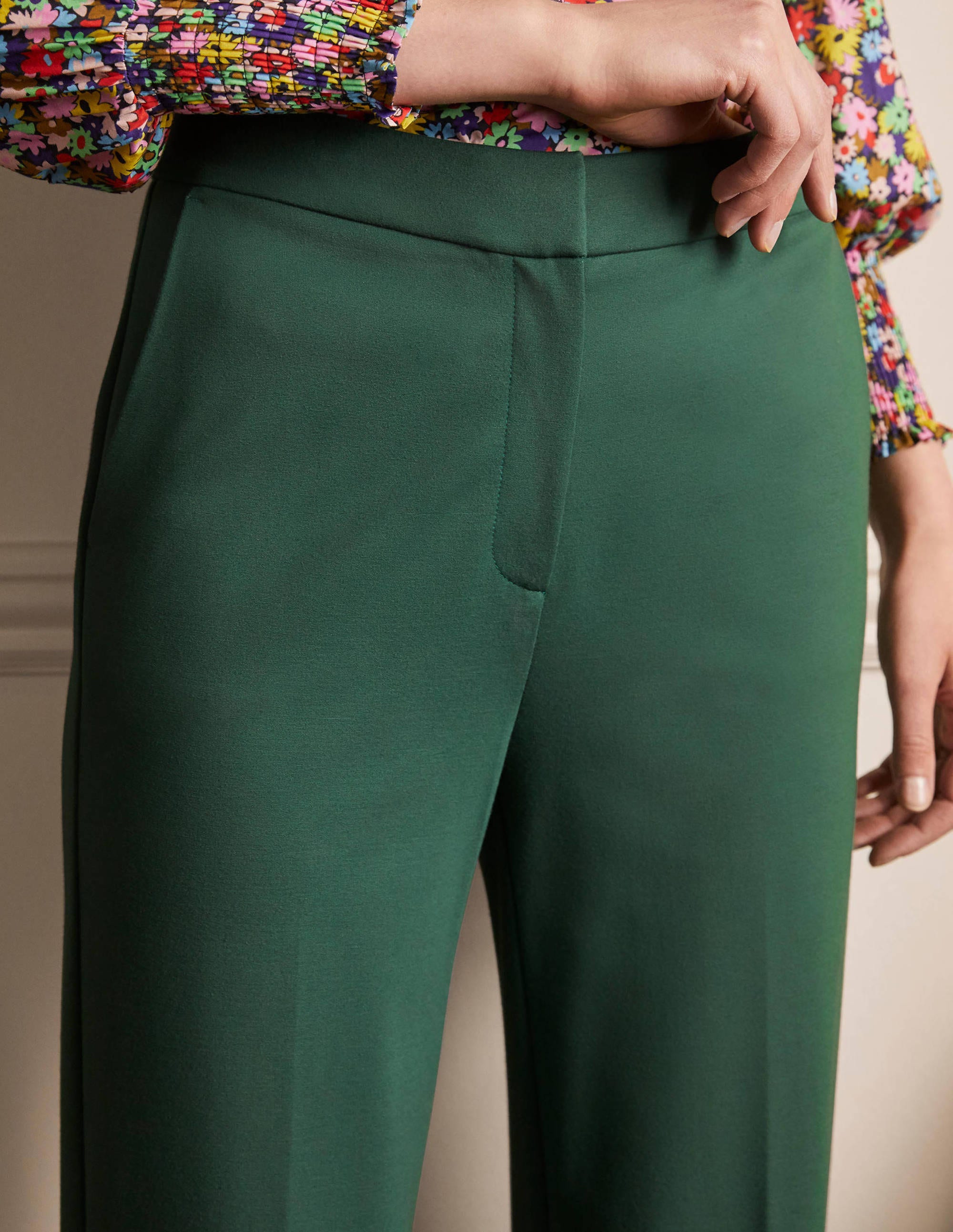 Westbourne Ponte Trousers-Palm Leaf - Image 3