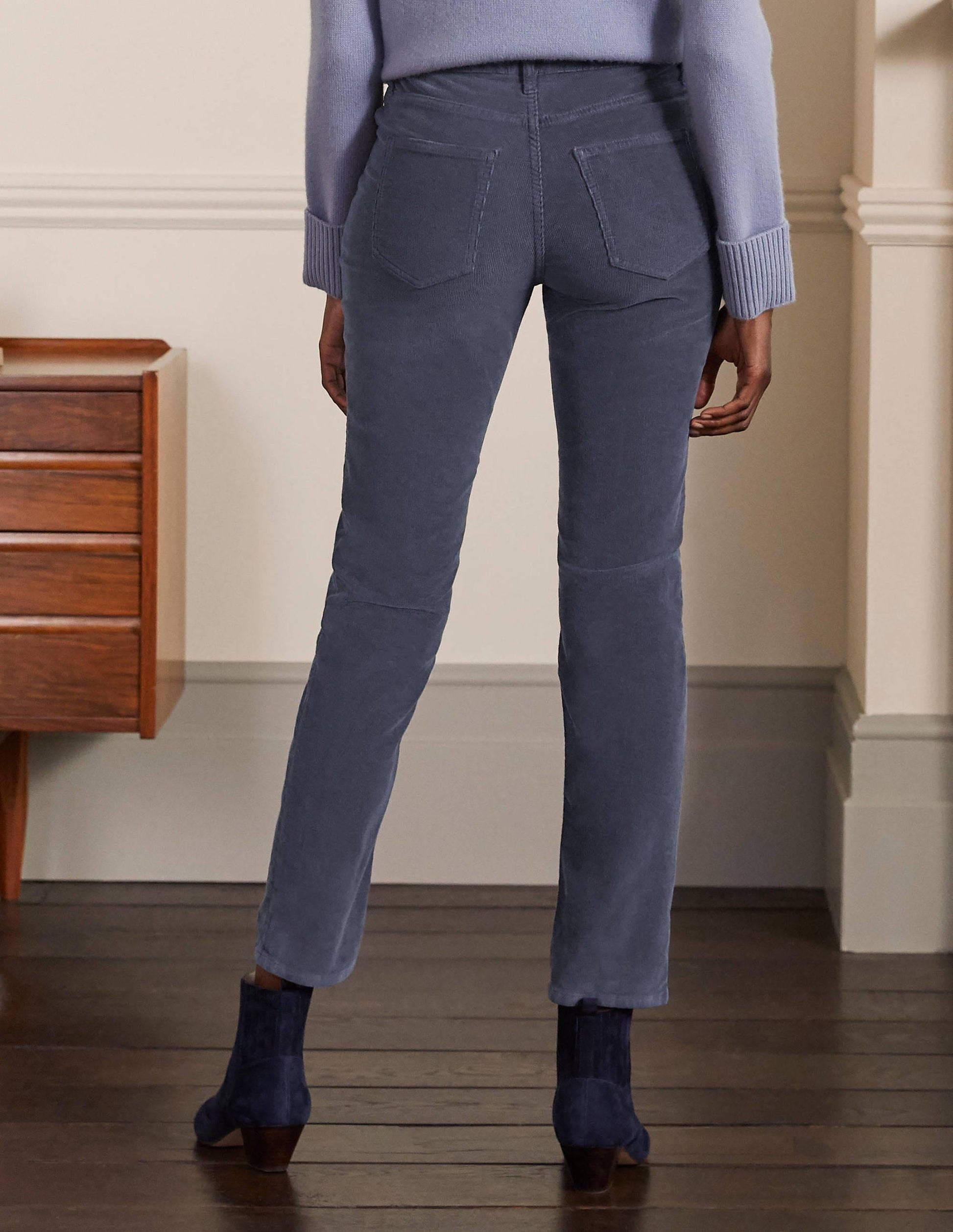 Corduroy Slim Straight Jeans-Asphalt-2