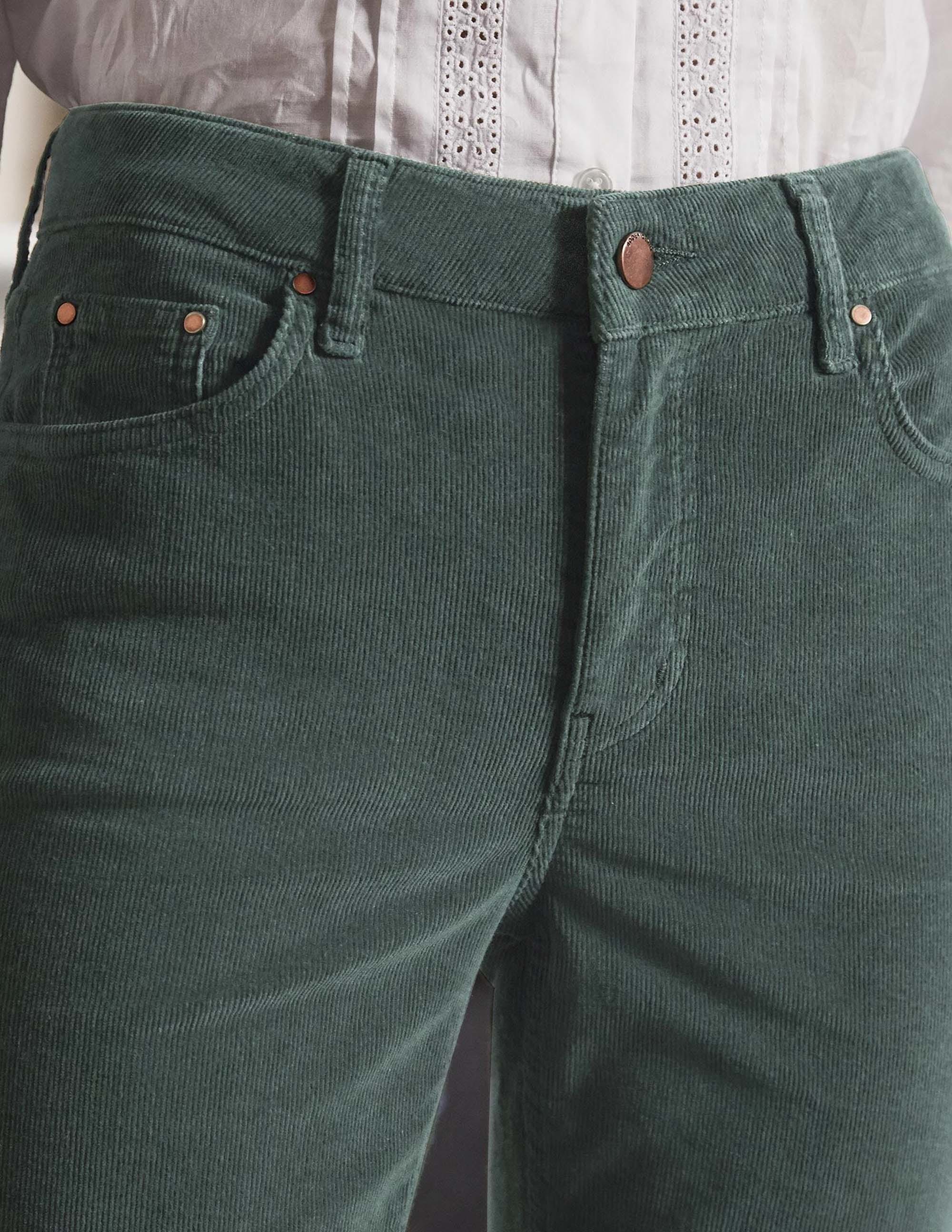 Corduroy Slim Straight Jeans-Wellington Green - Image 3