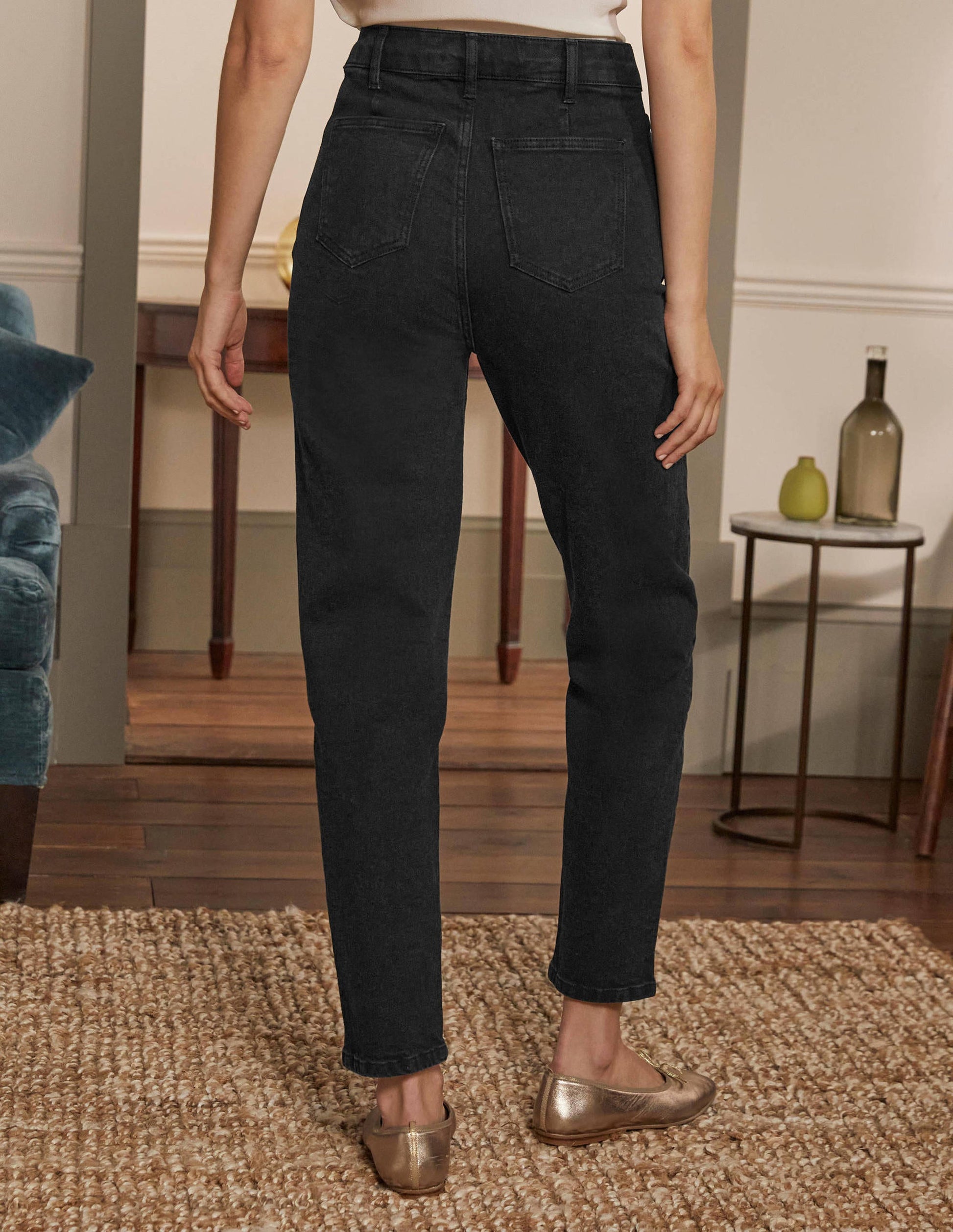 Barrel Leg Jeans-Washed Black-2