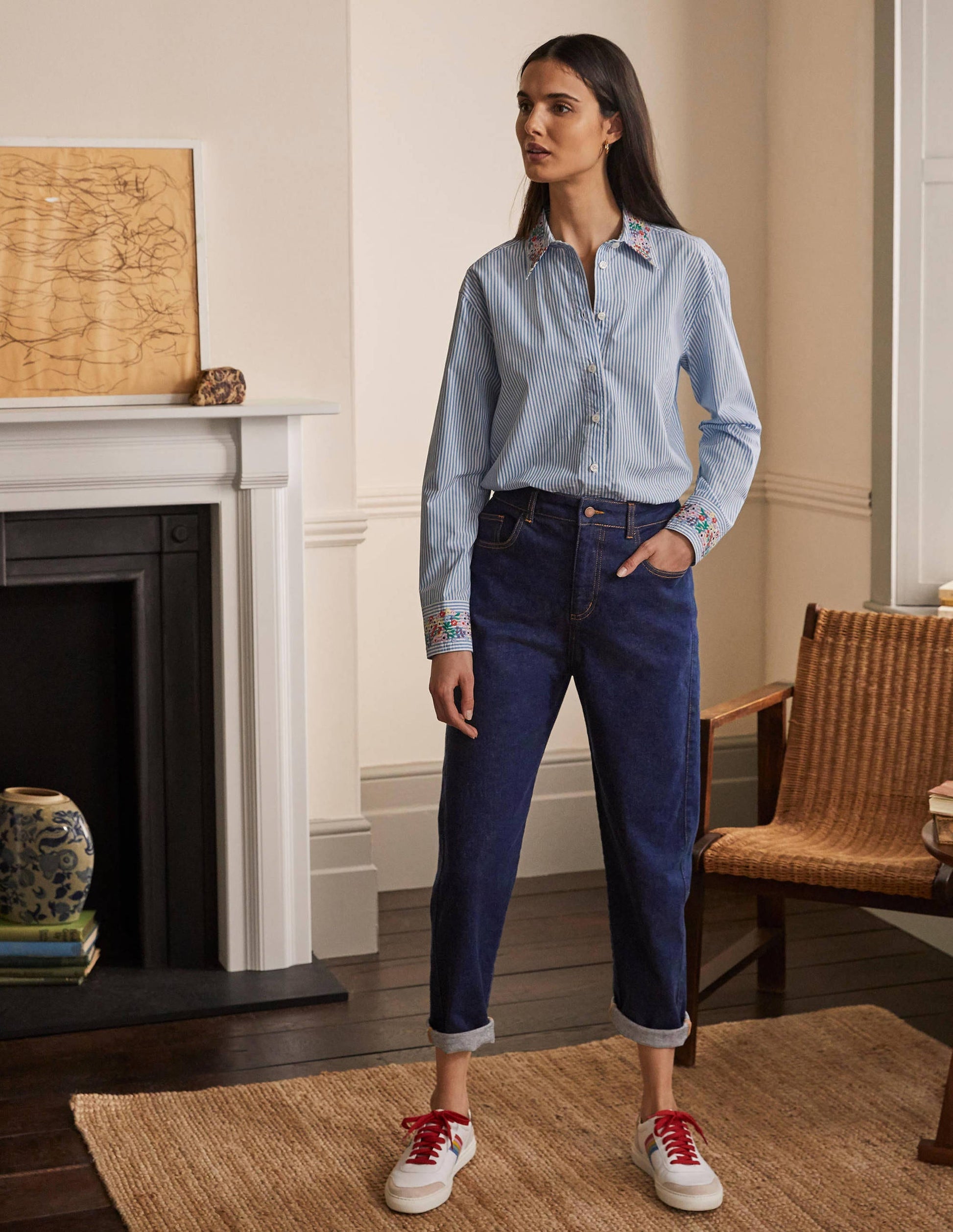 Barrel Leg Jeans-Indigo-4