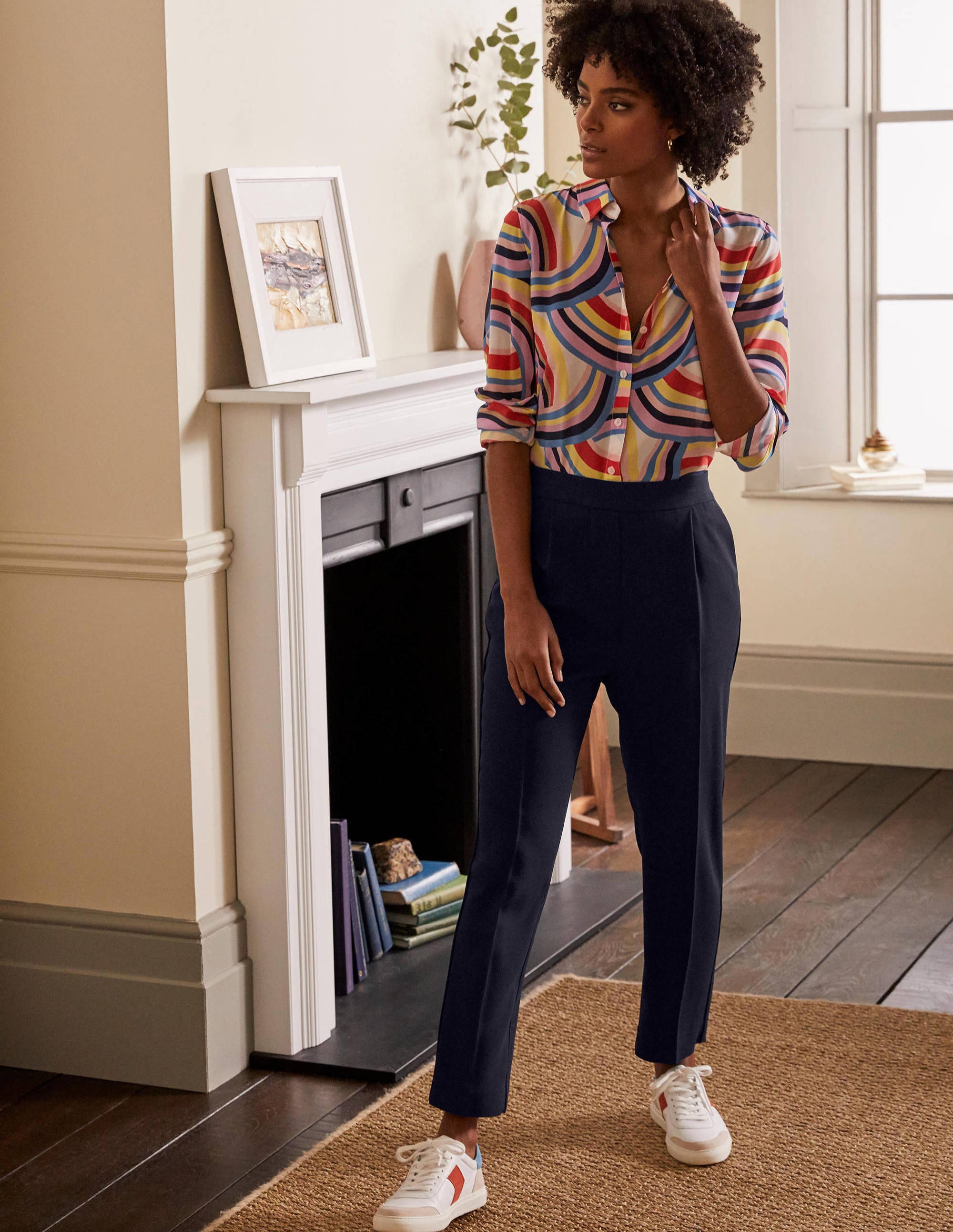 Albemarle Pull On Trousers-Navy - Image 1
