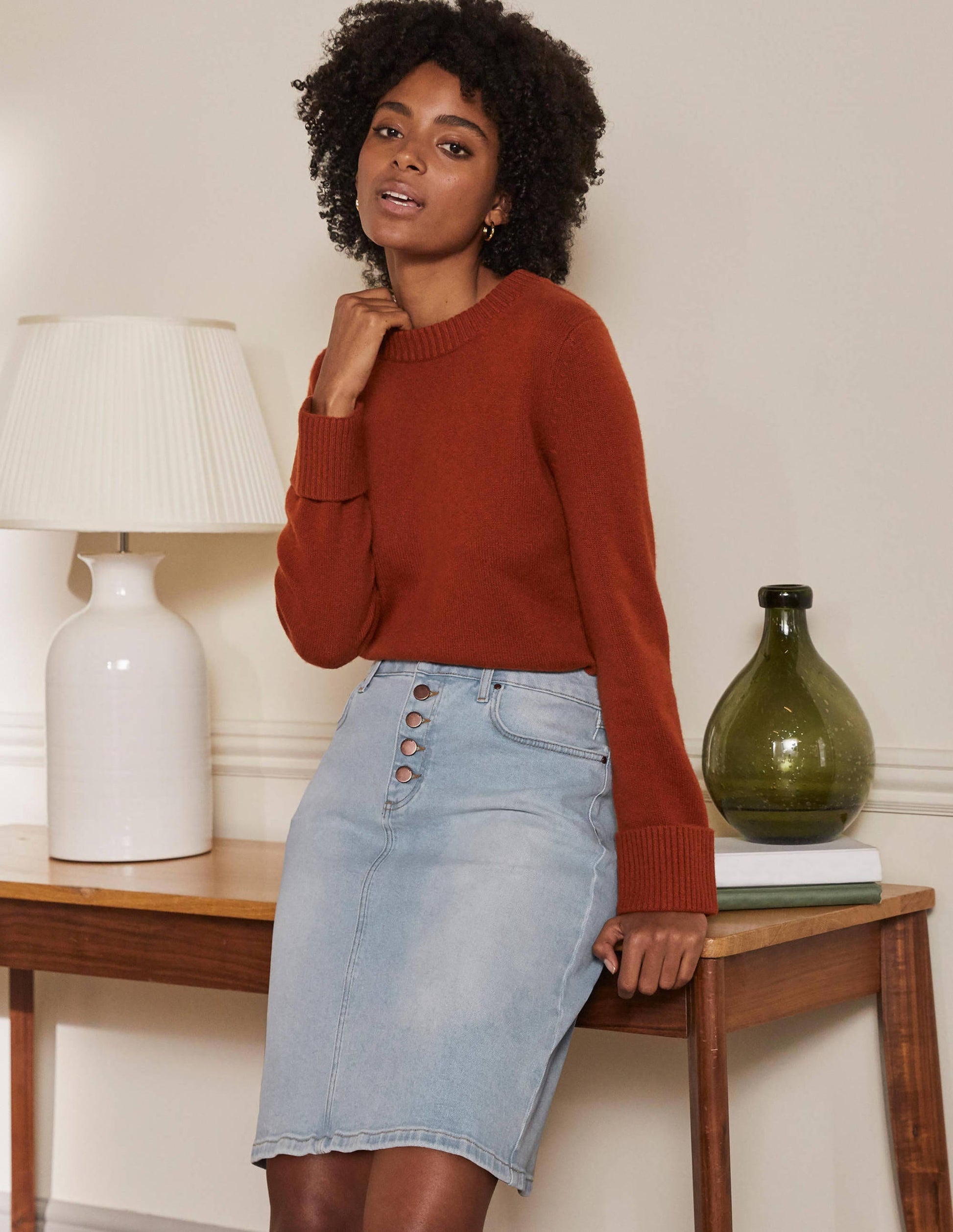 Amelie Girlfriend Skirt-Denim Light Wash-5