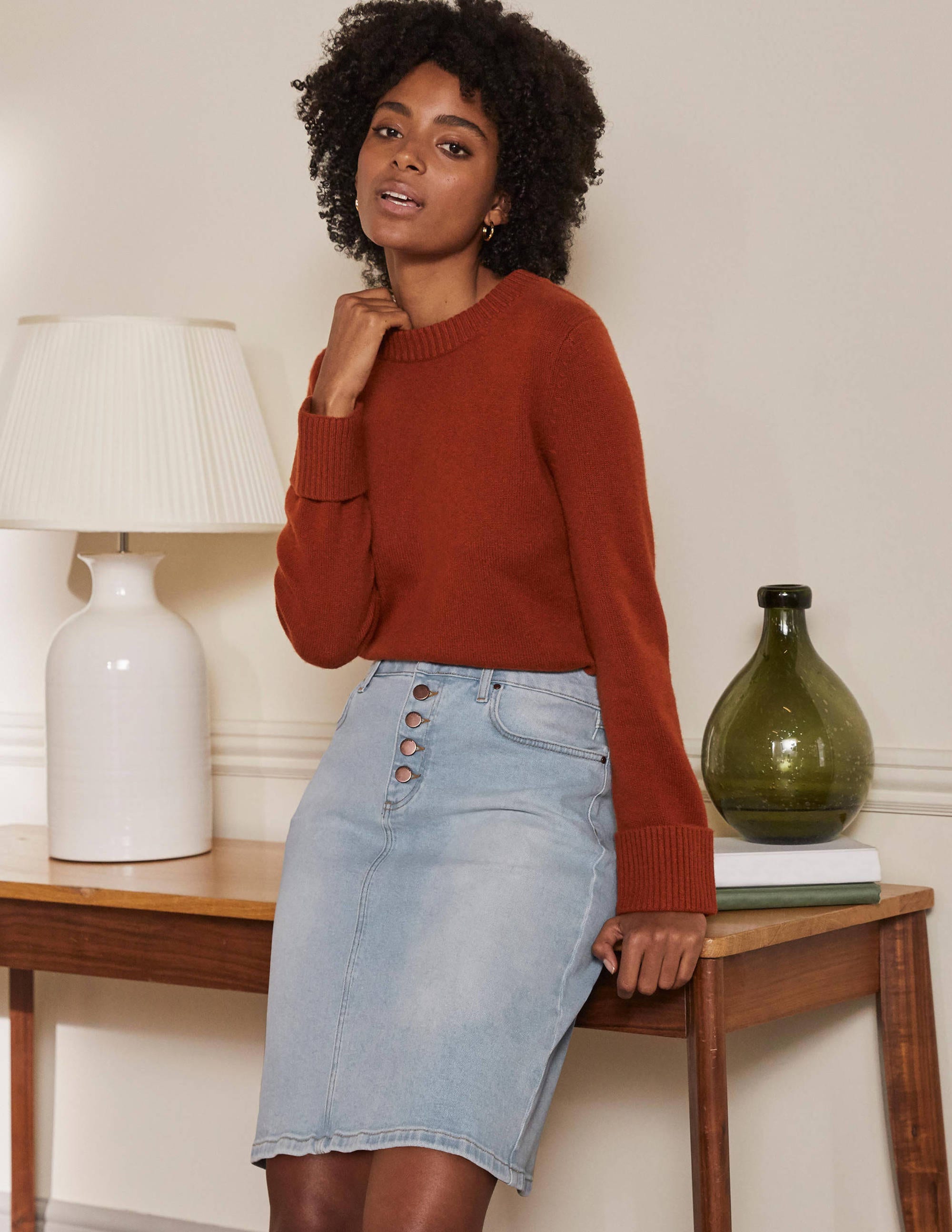 Amelie Girlfriend Skirt-Denim Light Wash - Image 1