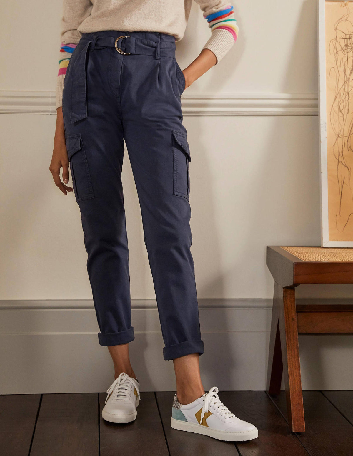 Utility Cargo Trouser-Navy - Image 4