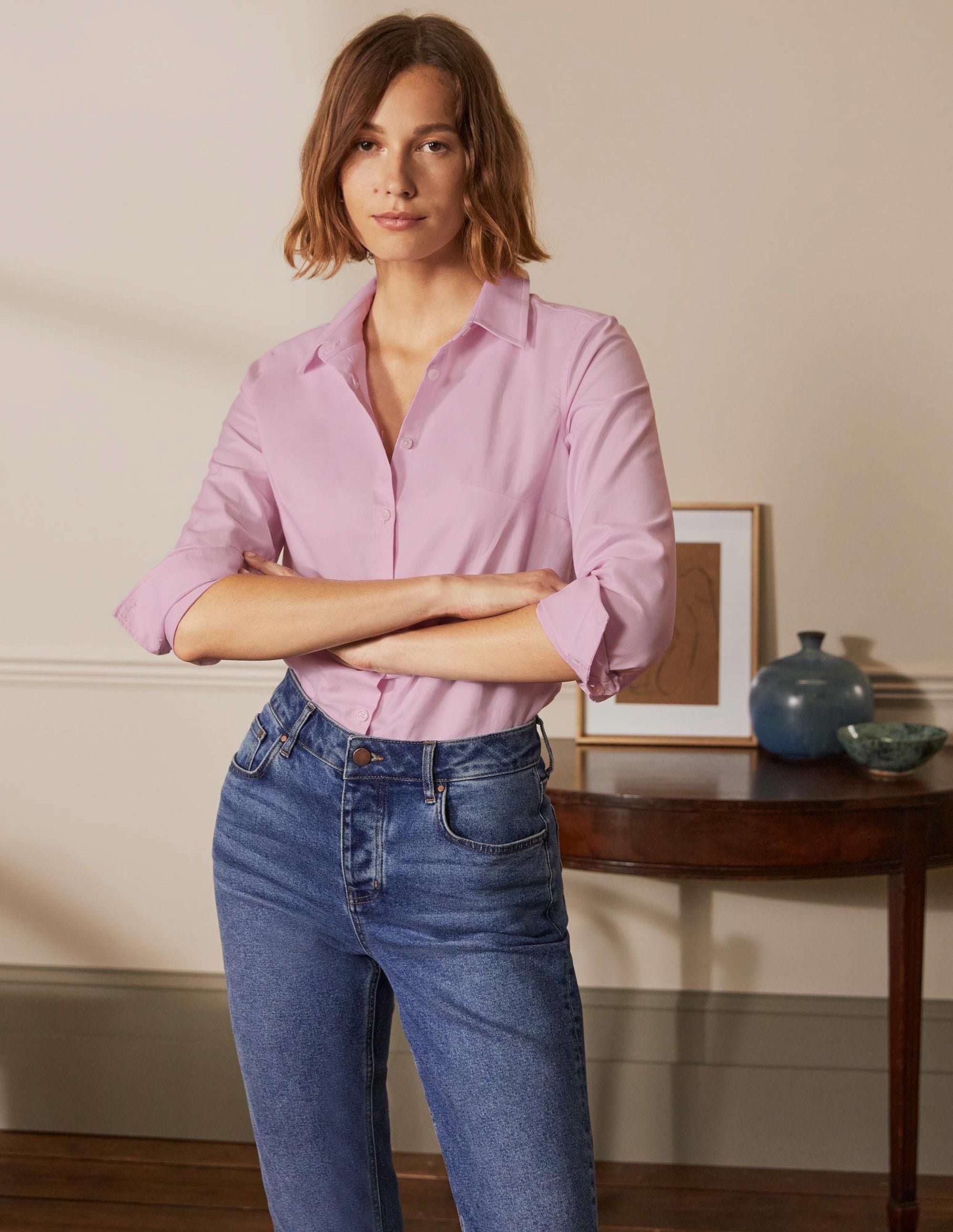 The Cotton Shirt-Pink Oxford - Image 3