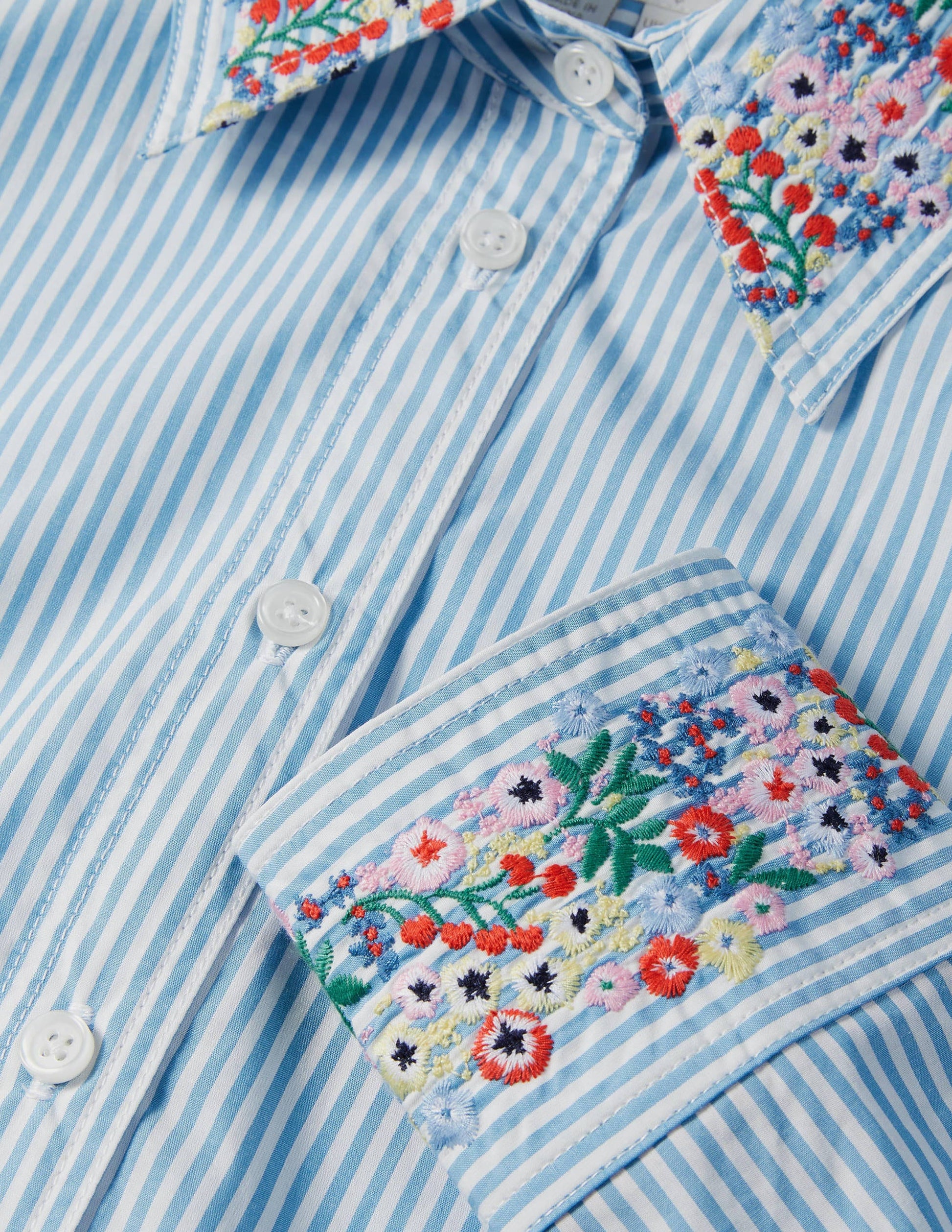 Agnes Oversized Shirt-Fine Blue Ticking Stripe-9