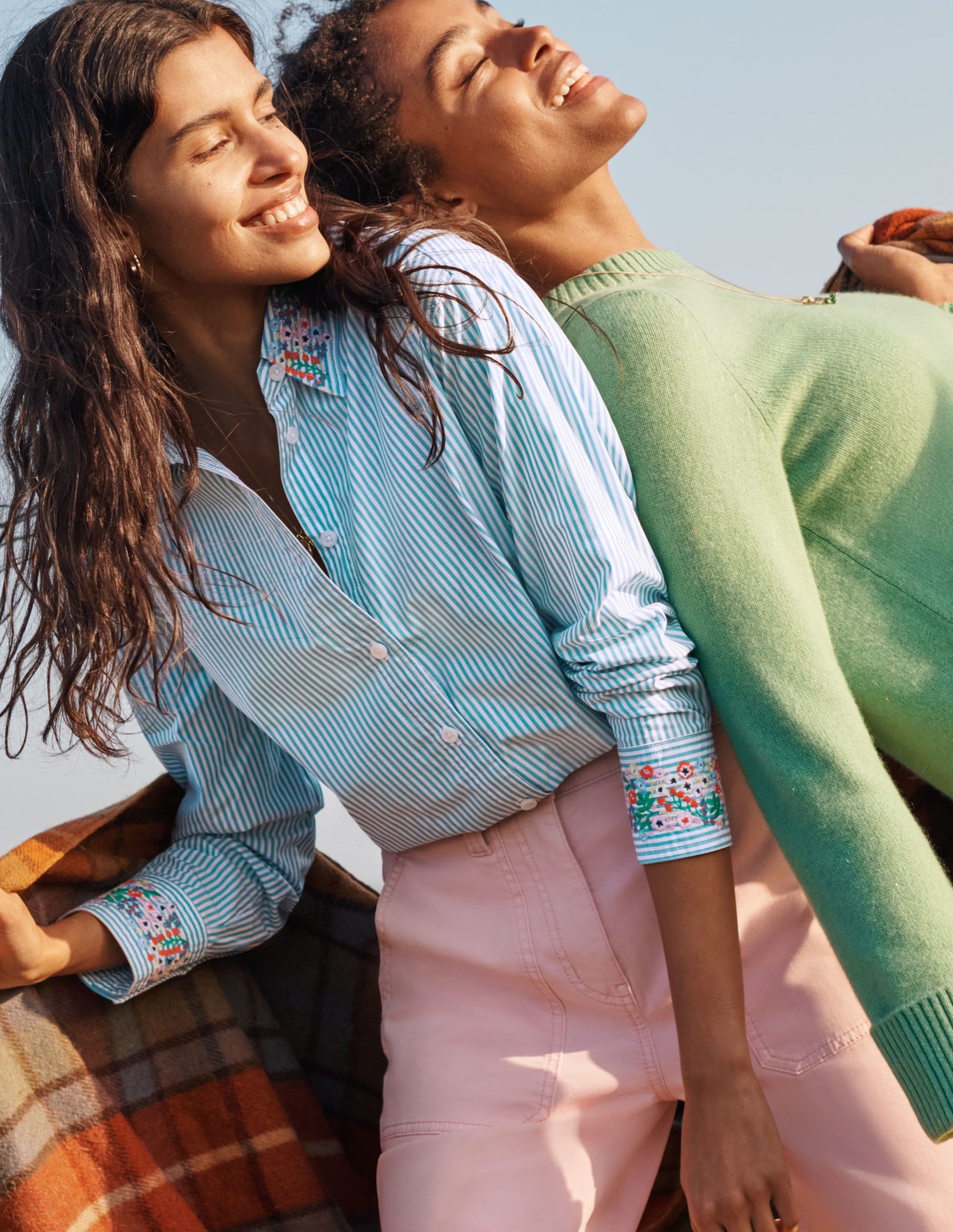 Agnes Oversized Shirt-Fine Blue Ticking Stripe-6