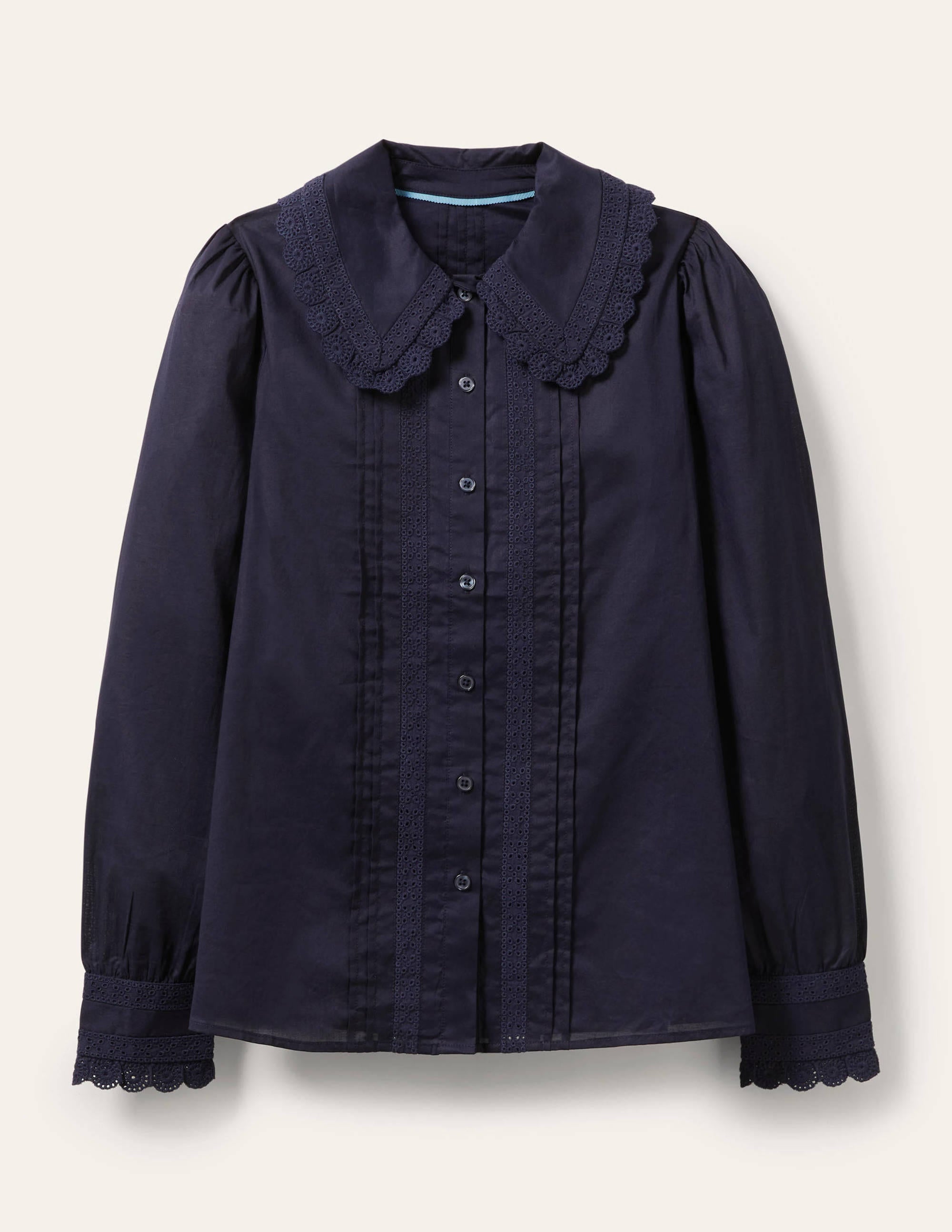 Clare Broderie Shirt-Navy - Image 6