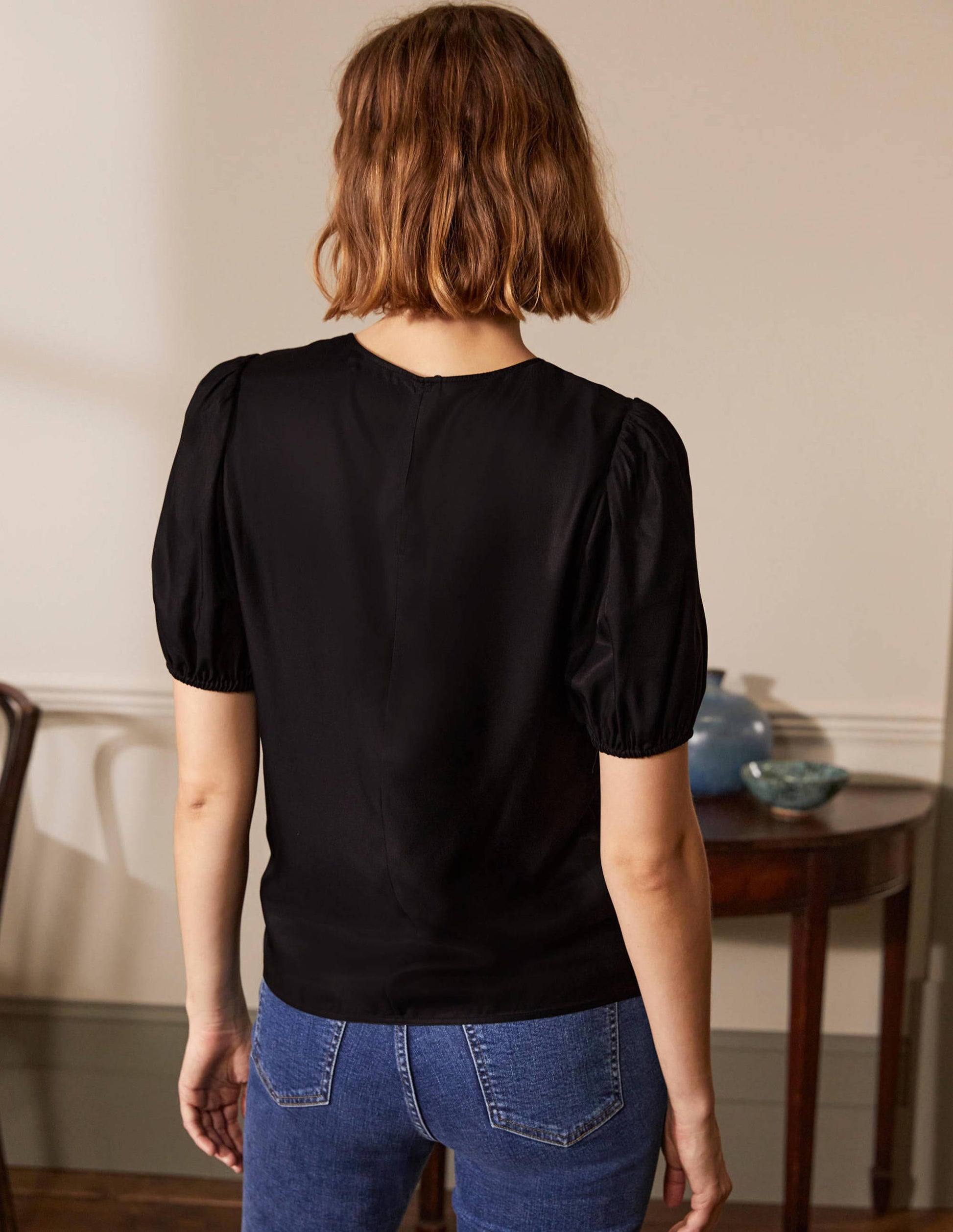 Adriana Puff Sleeve Top-Black-3