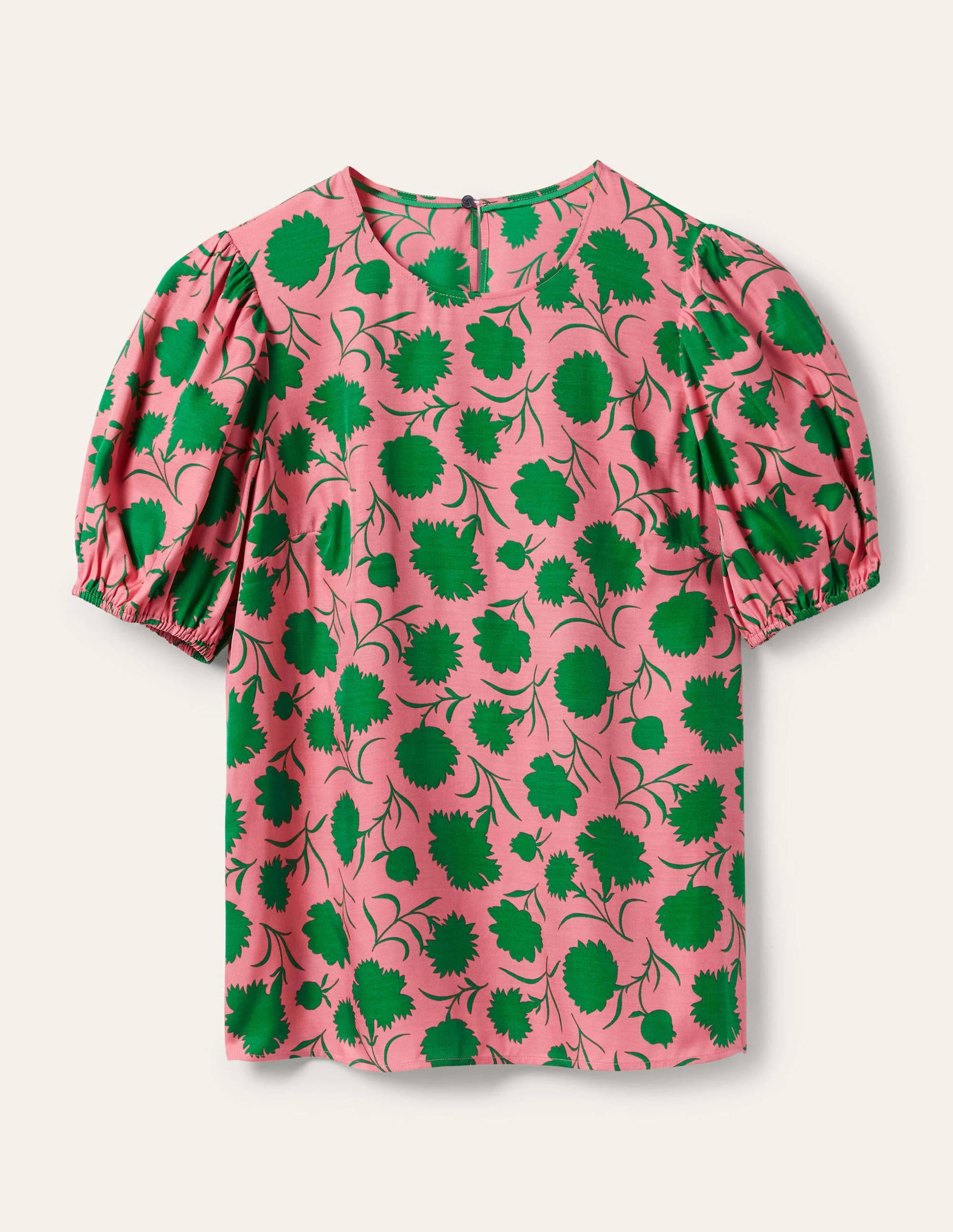 Adriana Puff Sleeve Top-Pink Lemonade, Leafy Bud-6