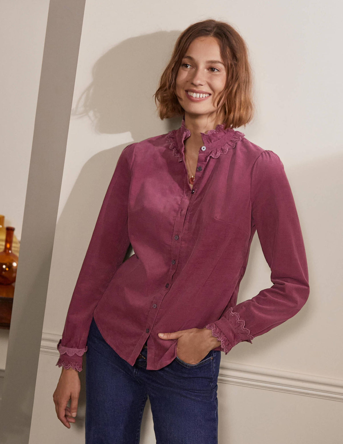 Eliza Broderie Shirt-Figgy Pudding-3