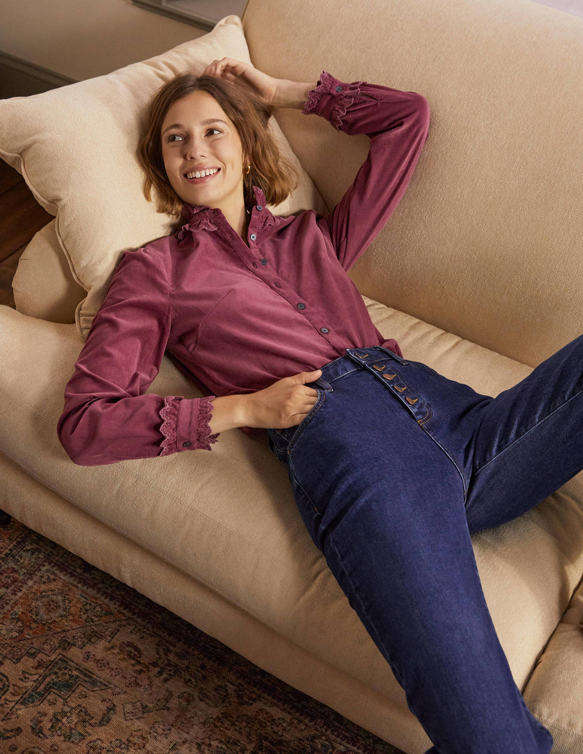 Eliza Broderie Shirt-Figgy Pudding-4