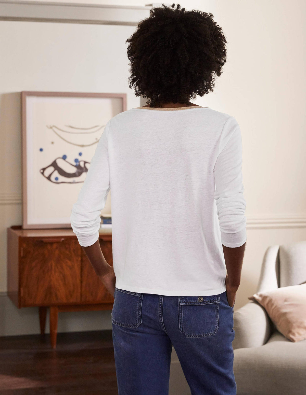 Linen Sparkle Henley Tee-White-1