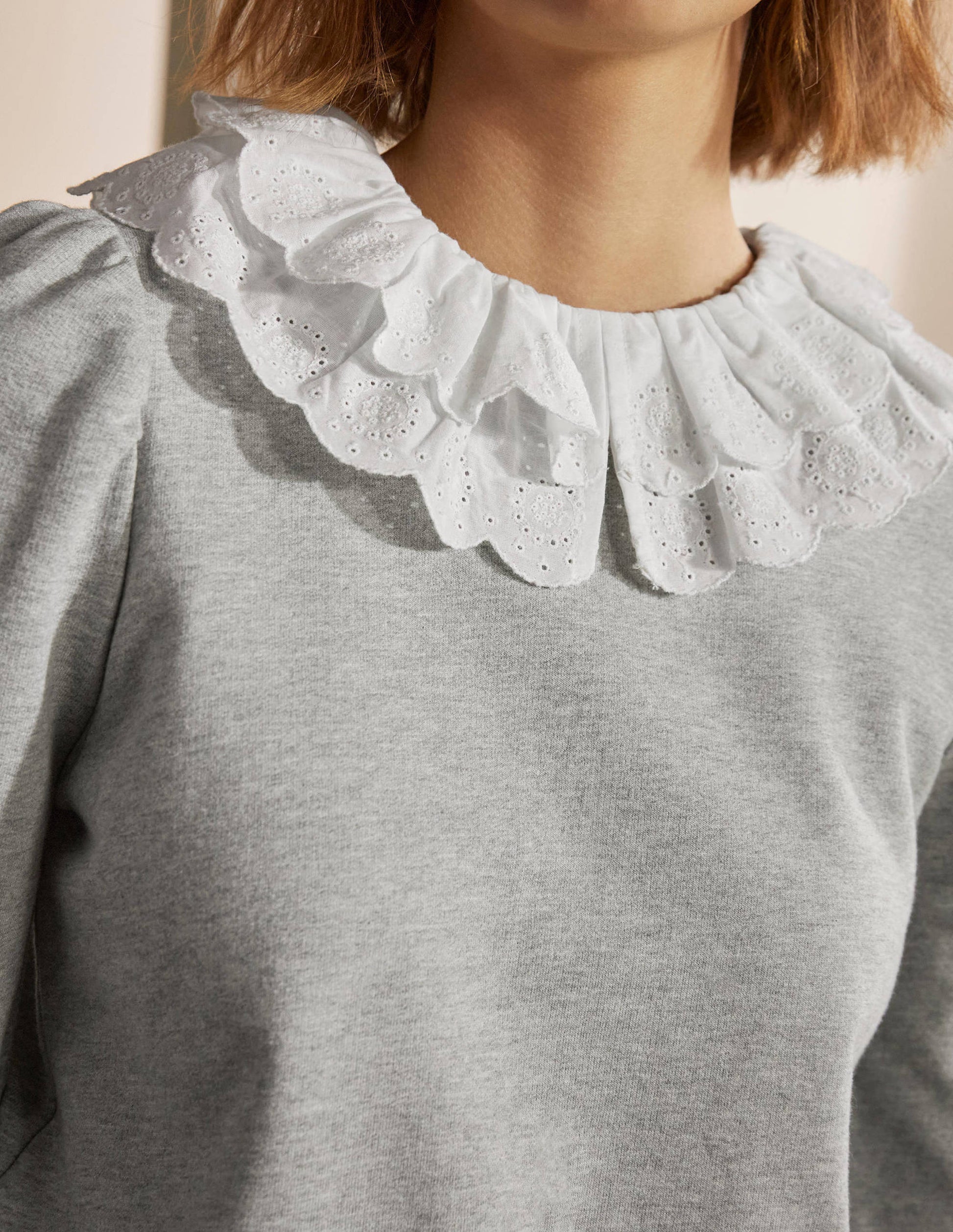 Hattie Collar Sweatshirt-Grey Marl-1