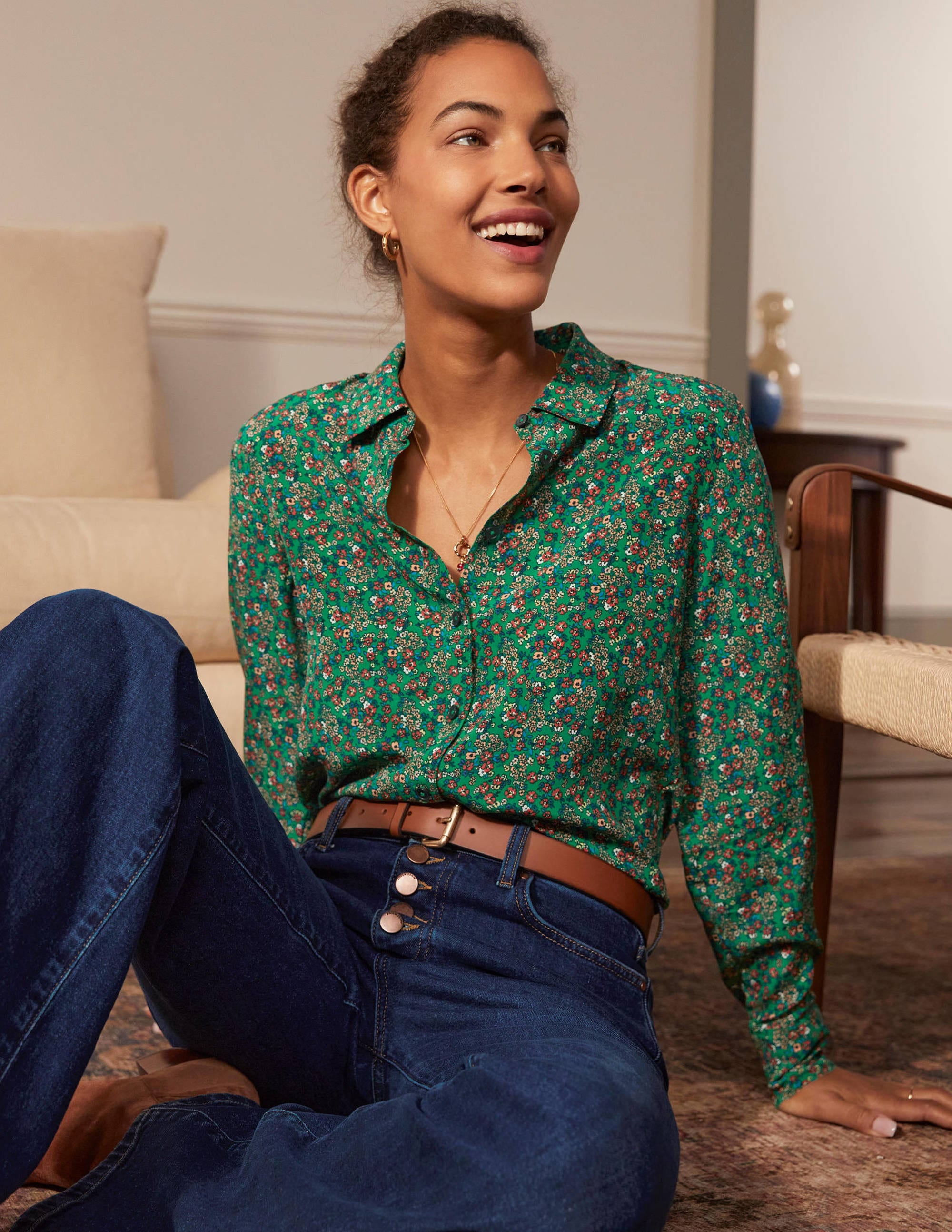 Silk Shirt-Sapling, Pretty Floral - Image 4