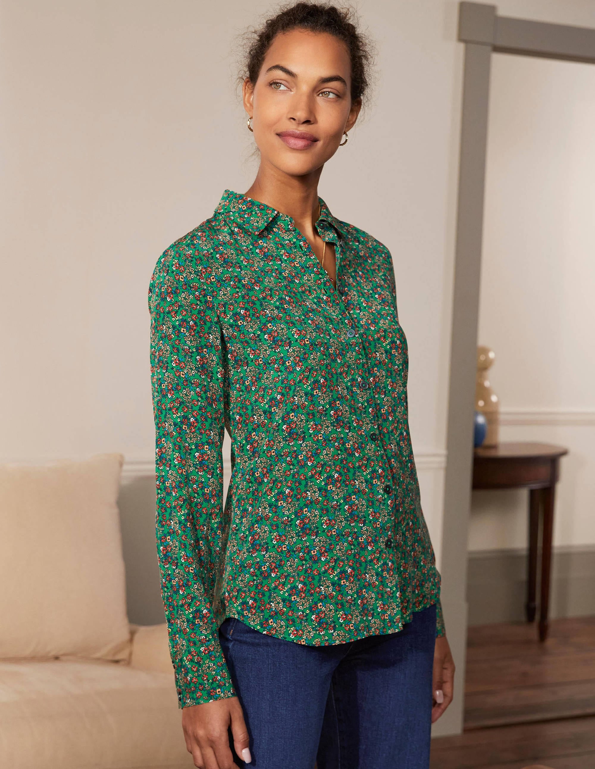 Silk Shirt-Sapling, Pretty Floral - Image 3