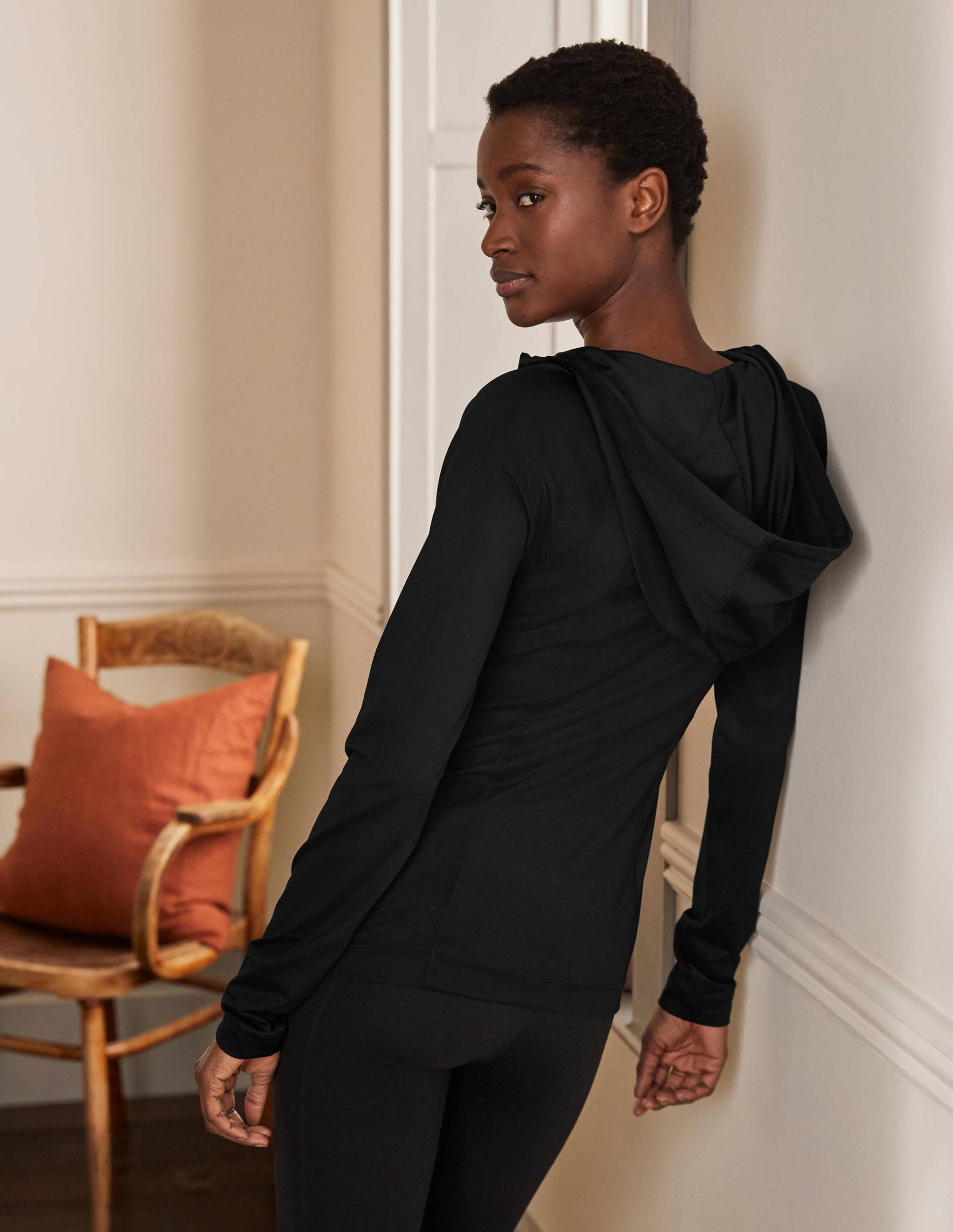 Annie Zip-Up Hooded Jacket-Black - Image 2