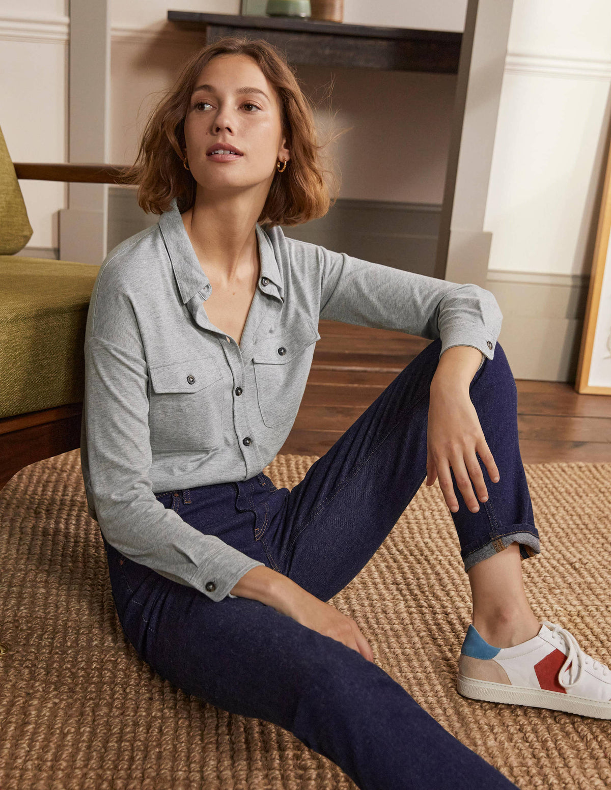 Relaxed Jersey Shirt-Grey Marl - Image 4