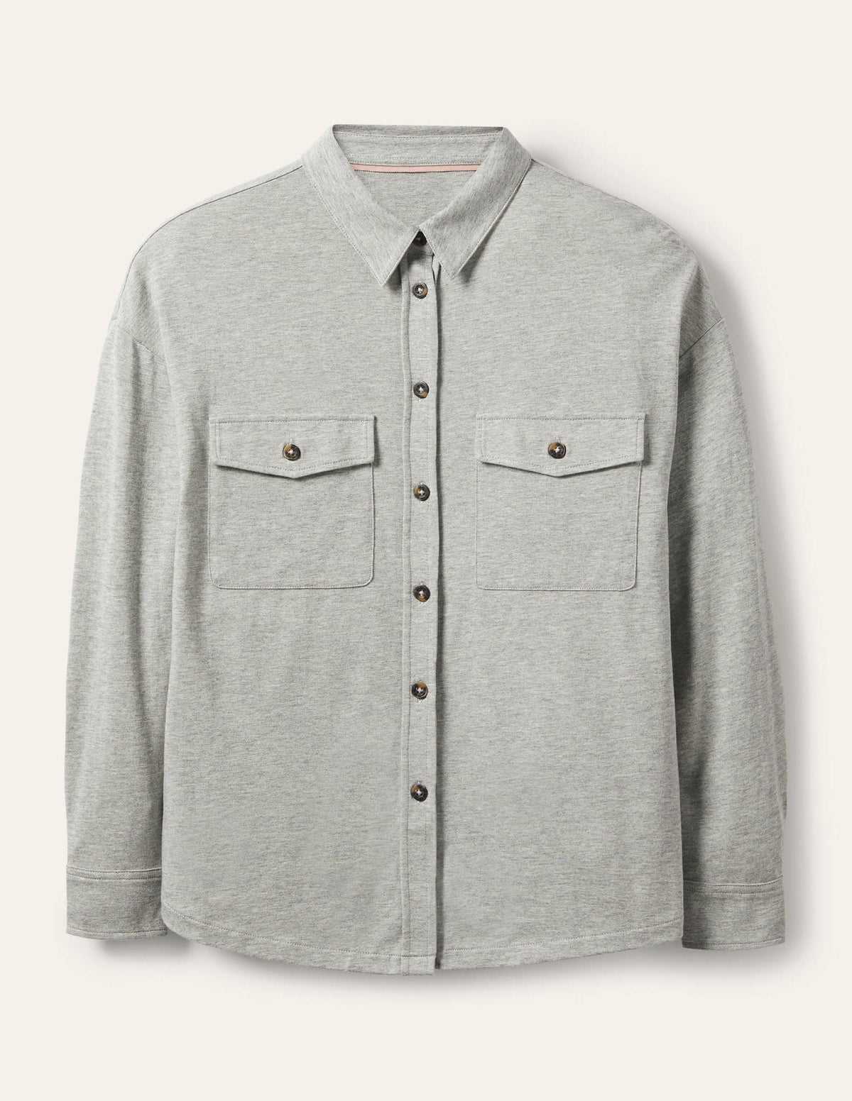 Relaxed Jersey Shirt-Grey Marl - Image 5