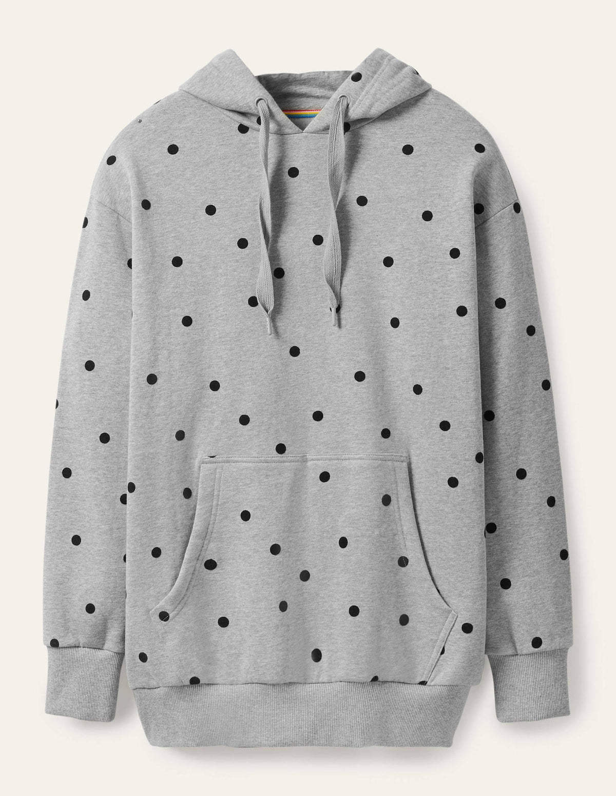 Oversized Hoodie-Grey Marl/ Flocked Spot - Image 5
