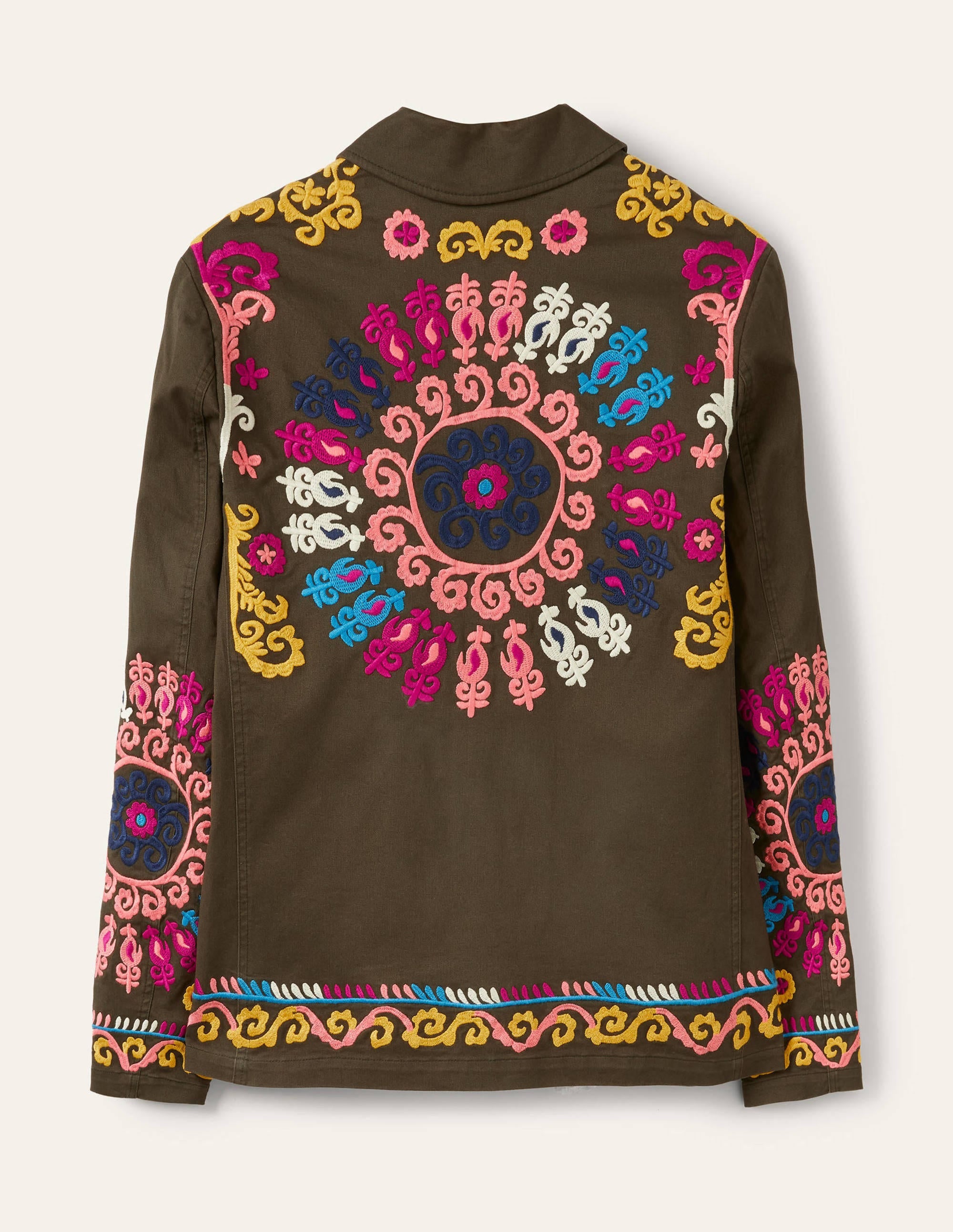 Embroidered Utility Jacket-Khaki - Image 11