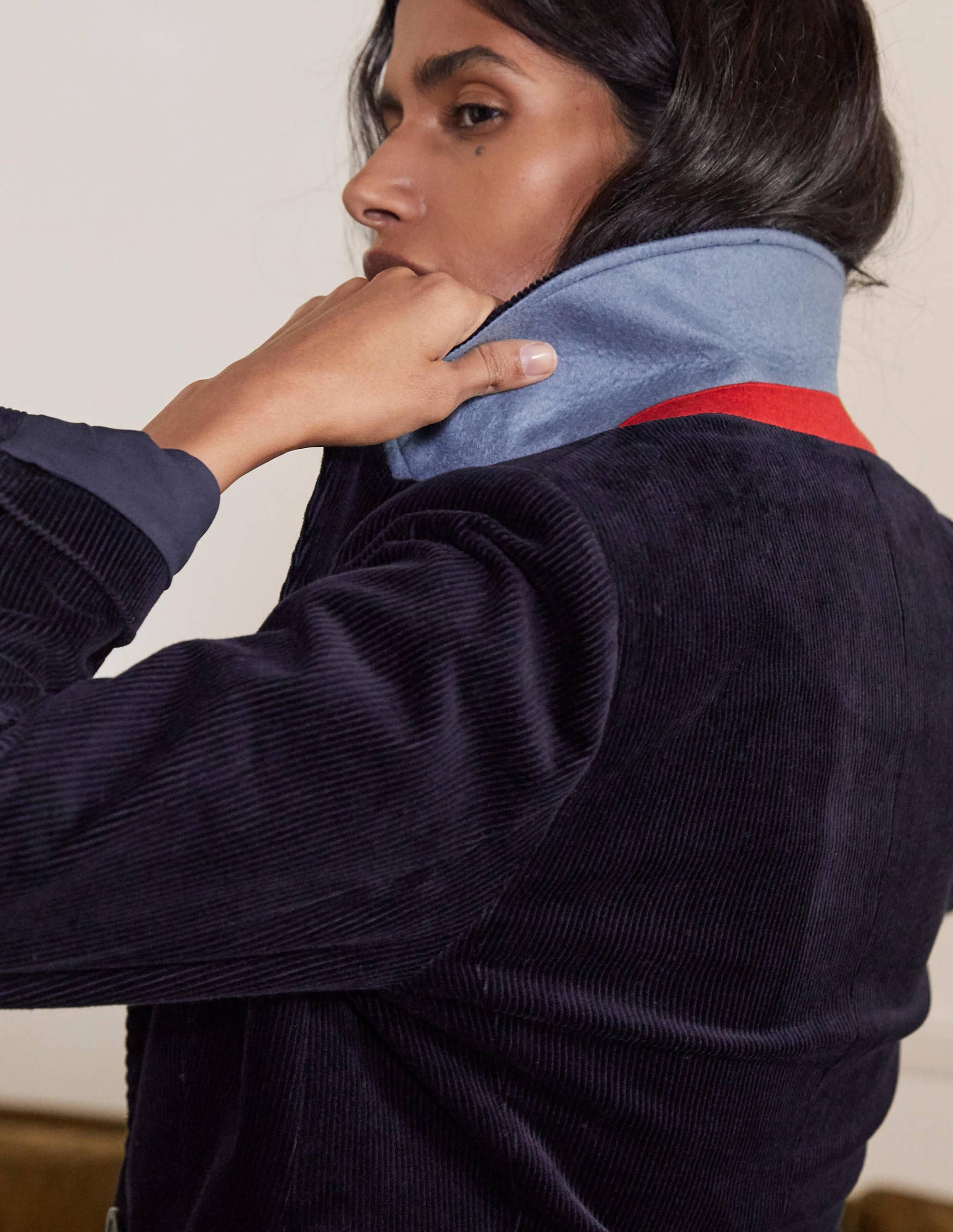 Victoria Cord Blazer-Navy-3