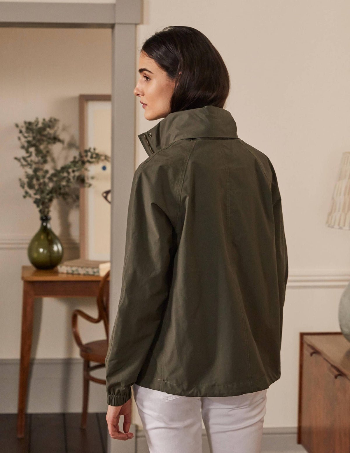 Waterproof Hooded Jacket-Khaki-2
