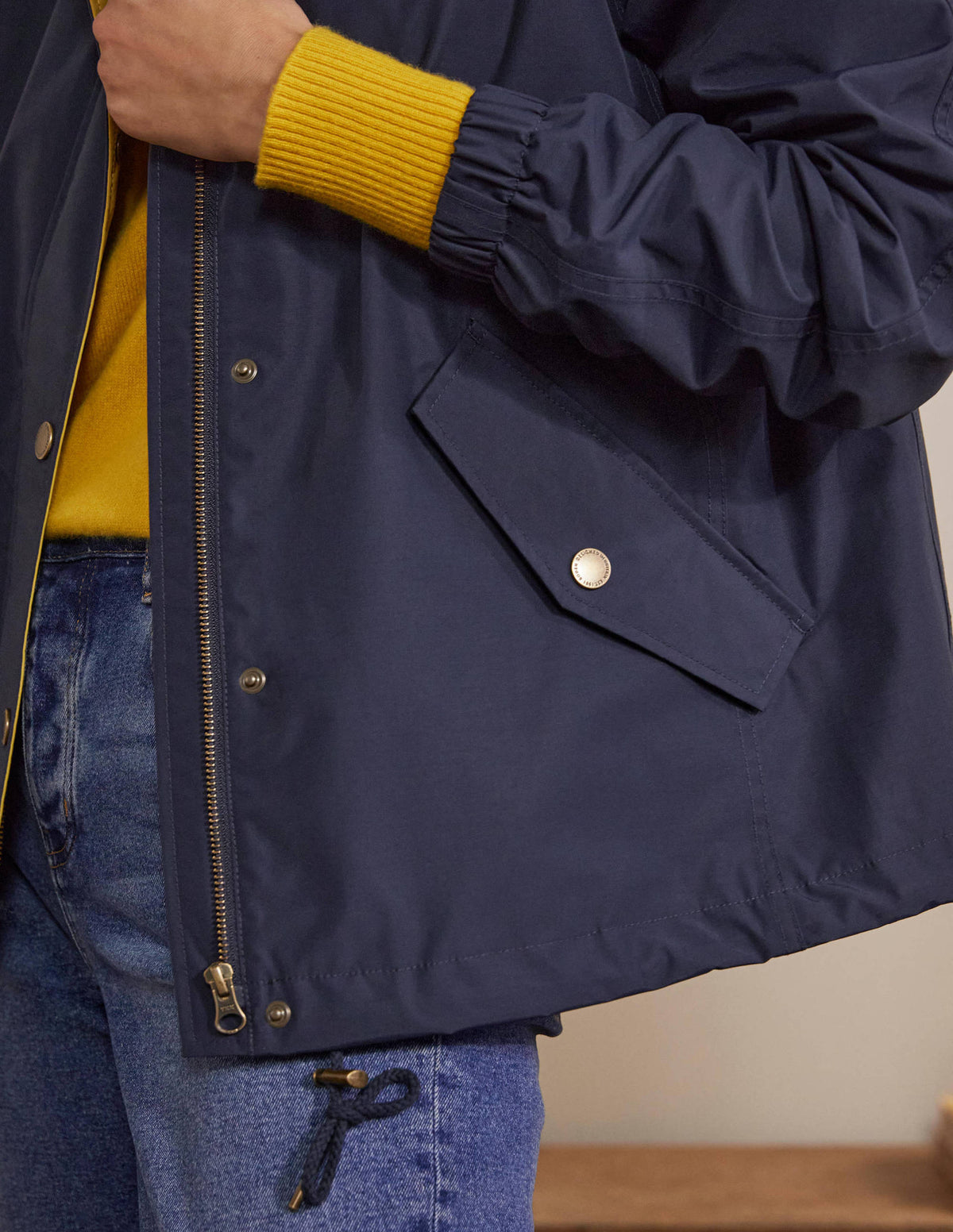 Waterproof Hooded Jacket-Navy - Image 1