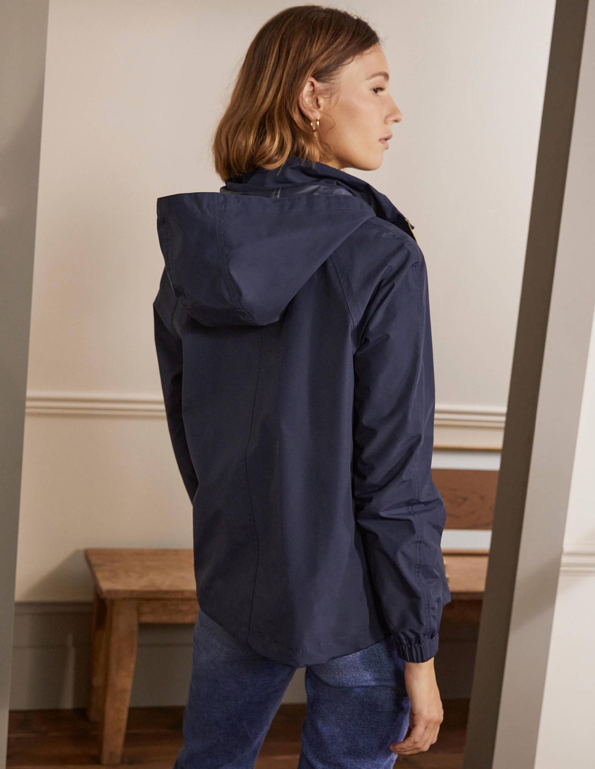 Waterproof Hooded Jacket-Navy-2