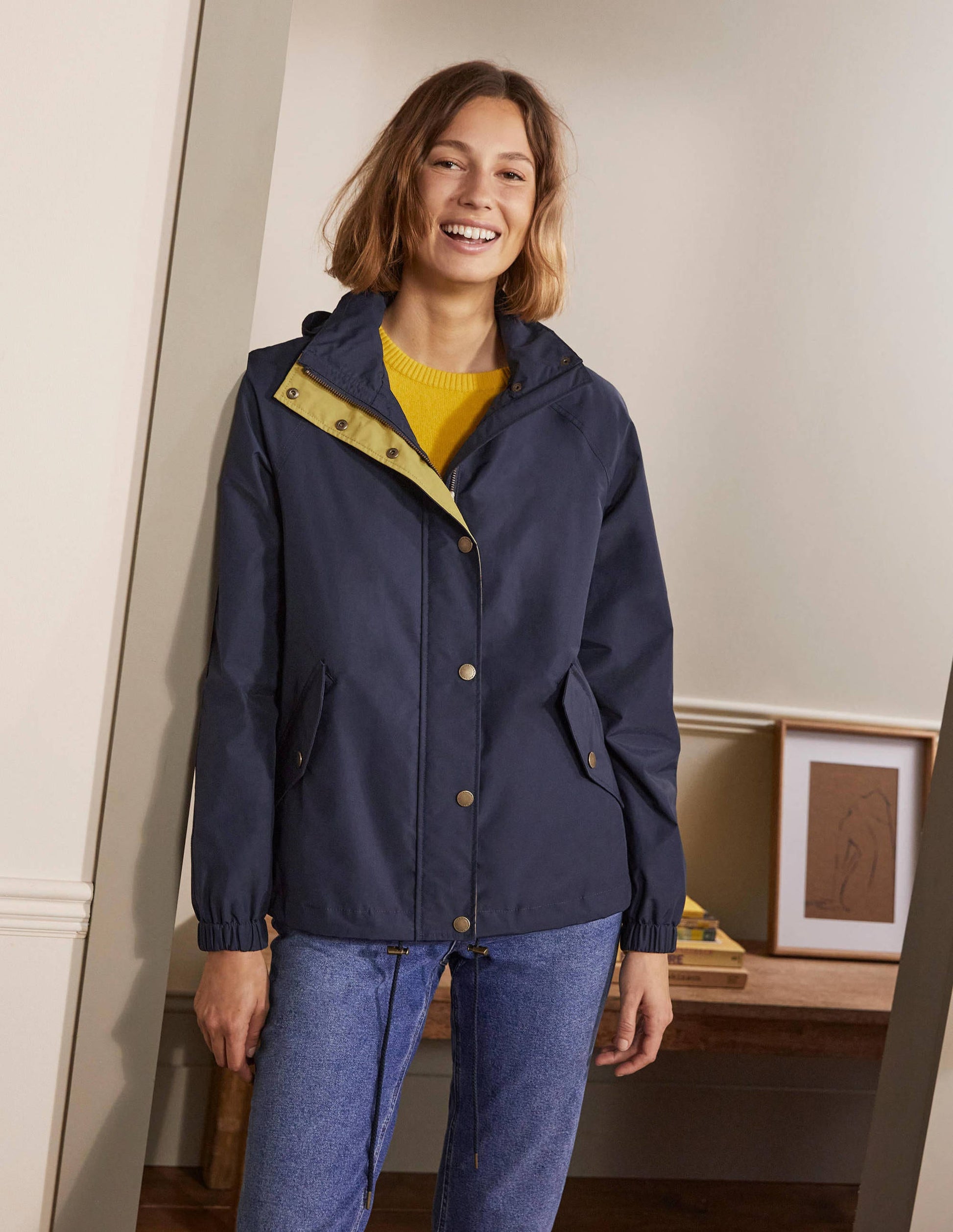 Waterproof Hooded Jacket-Navy-3