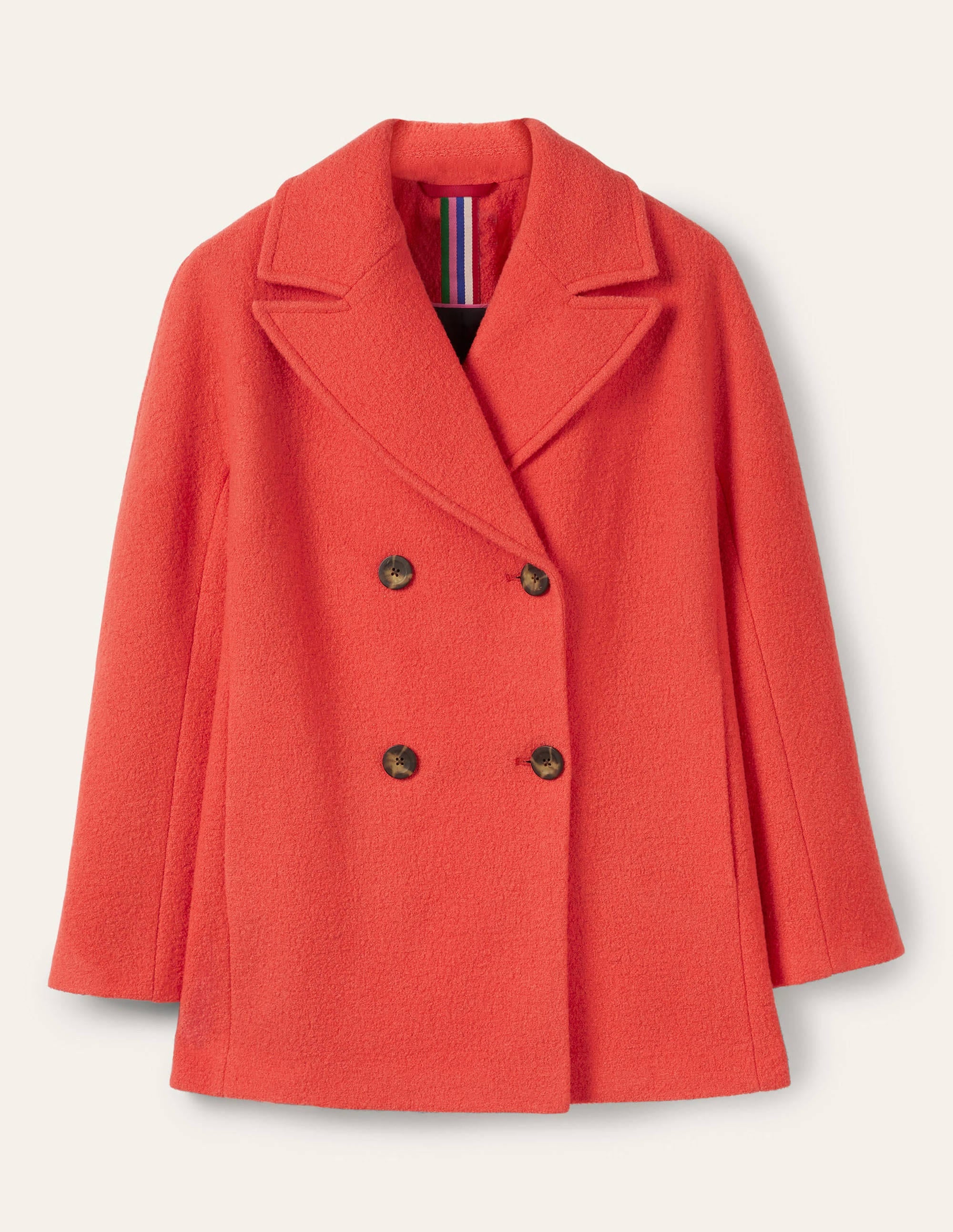 Textured Wool Car Coat-Cherry Red - Image 7
