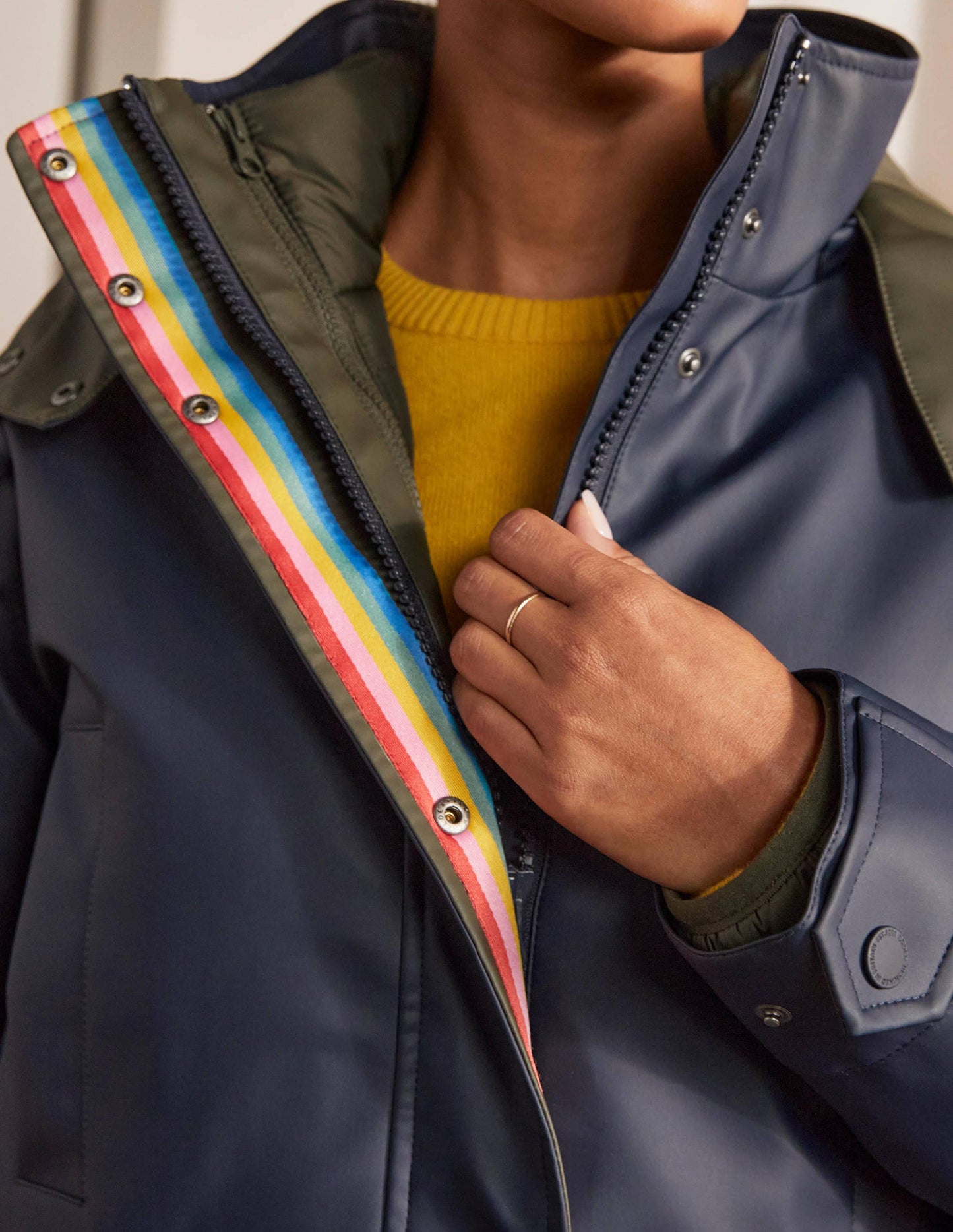 Bamburgh Raincoat-Navy/Khaki