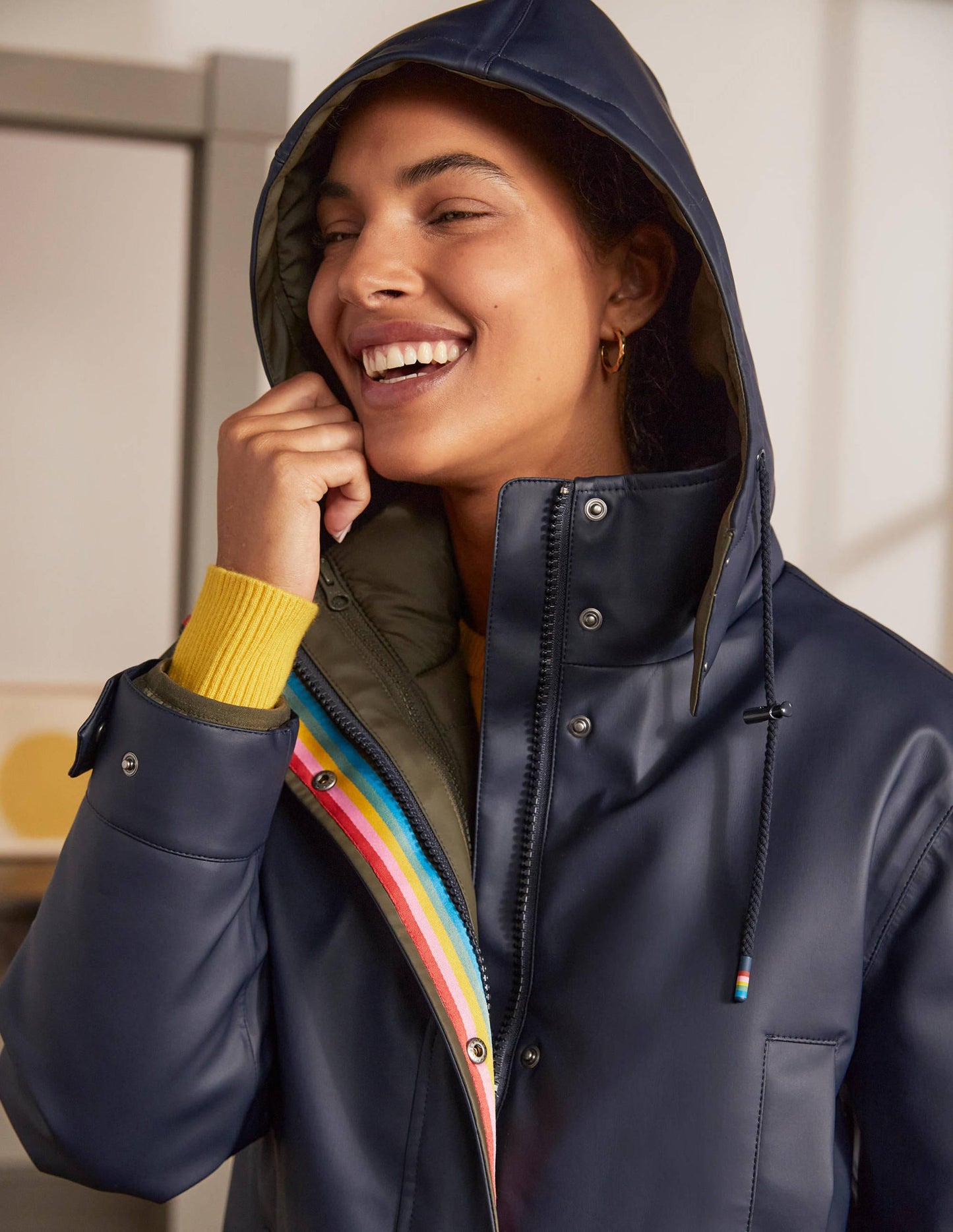 Bamburgh Raincoat-Navy/Khaki