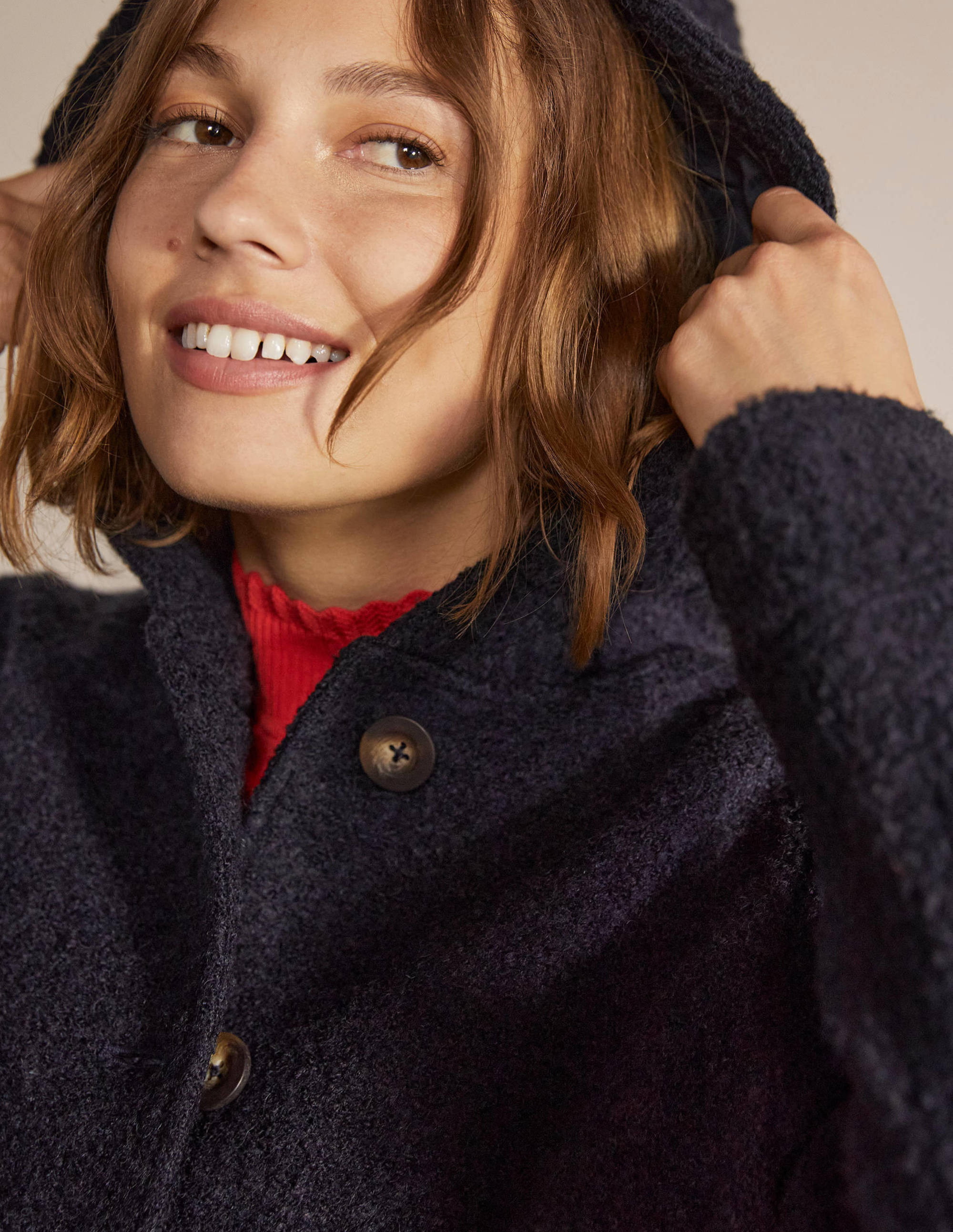 Cambridge Textured Coat-Navy - Image 1
