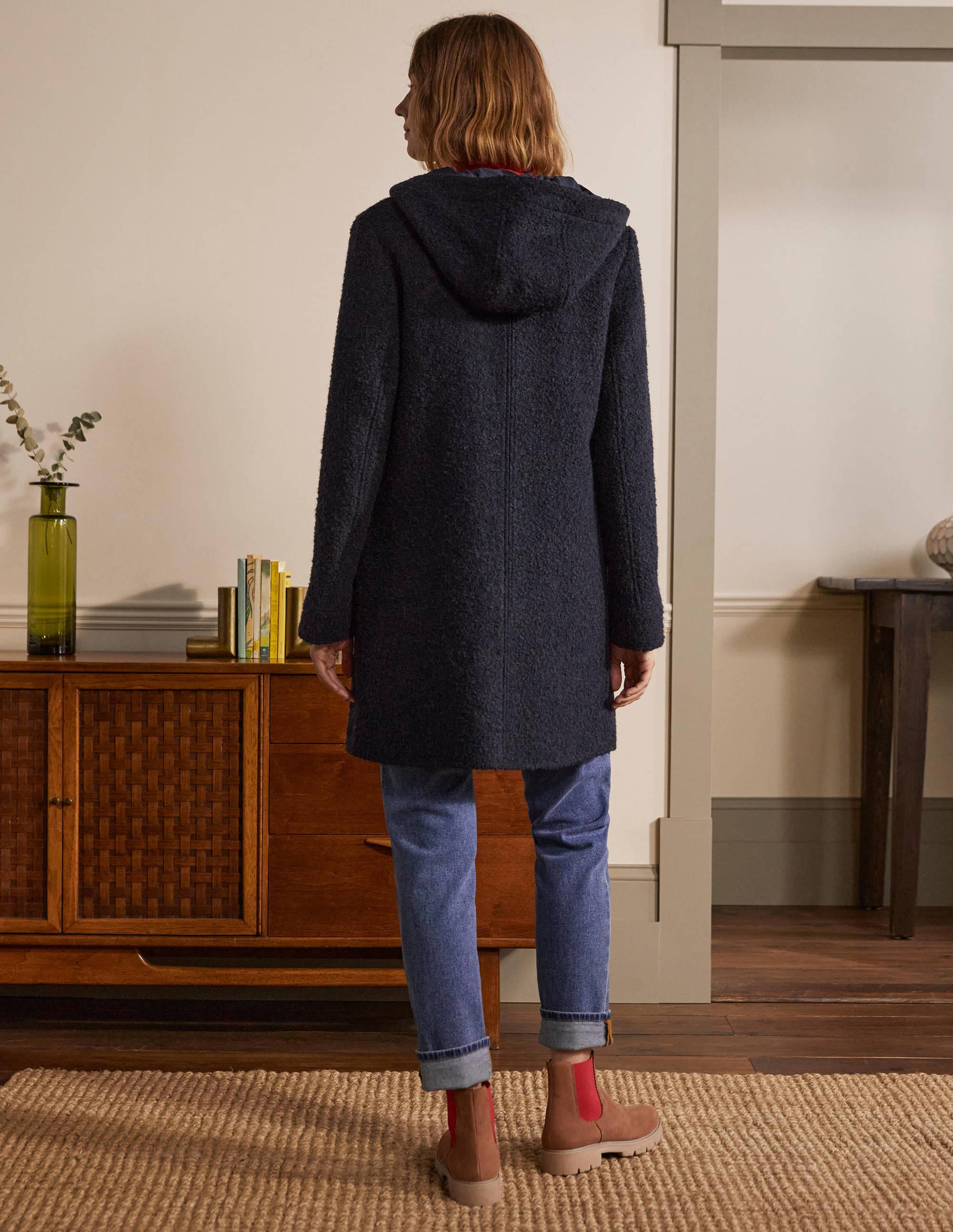 Cambridge Textured Coat-Navy - Image 2
